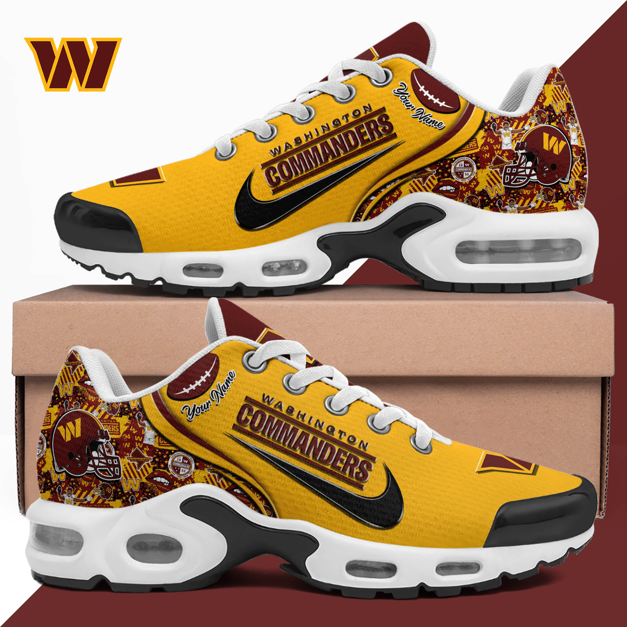 Washington Commanders TN Shoes 2024 Version Custom Your Name, Sport Shoes For Lovers, Sport Gifts, Gifts For Fans ETHY-62499