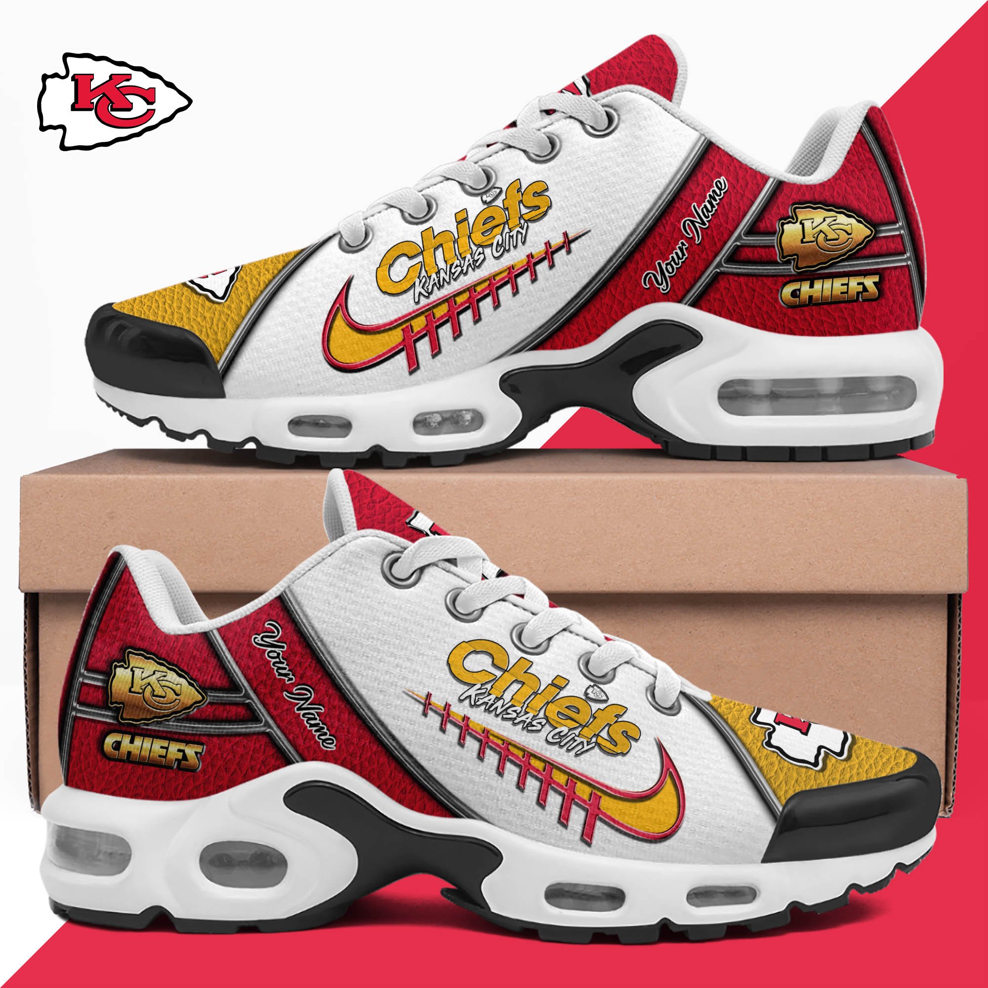 Kansas City Chiefs TN Shoes 2024 Version Custom Your Name, Football Team Shoes, Football Shoes for Fans, Sport Gifts, Gifts For Lovers ETHY-62516