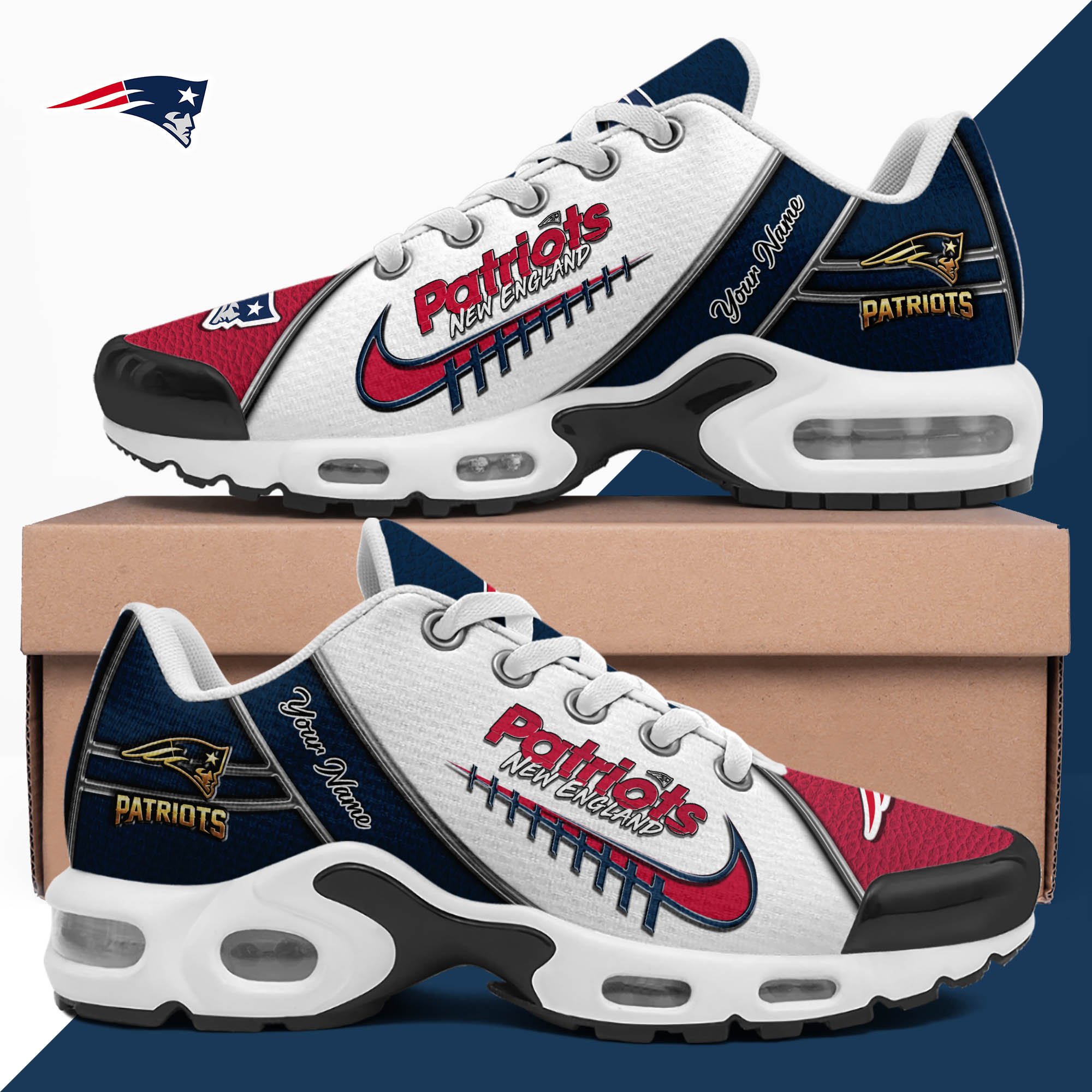 New England Patriots TN Shoes 2024 Version Custom Your Name, Football Team Shoes, Football Shoes for Fans, Sport Gifts, Gifts For Lovers ETHY-62516