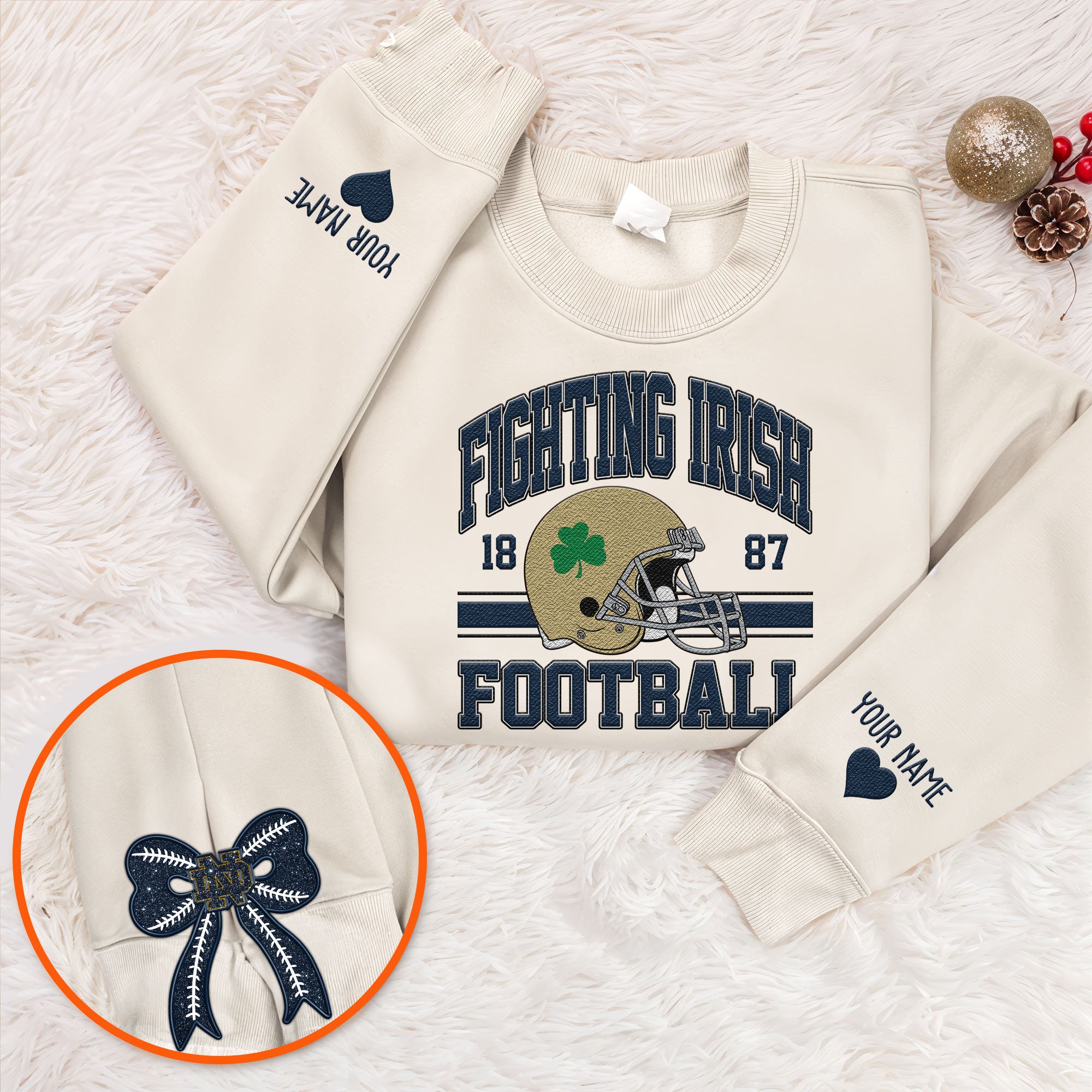 Notre Dame Fighting Irish Sweatshirt, Sweater Custom Name And Choose Your Color, Sport Shirts, Sport Gifts ETRG-62545