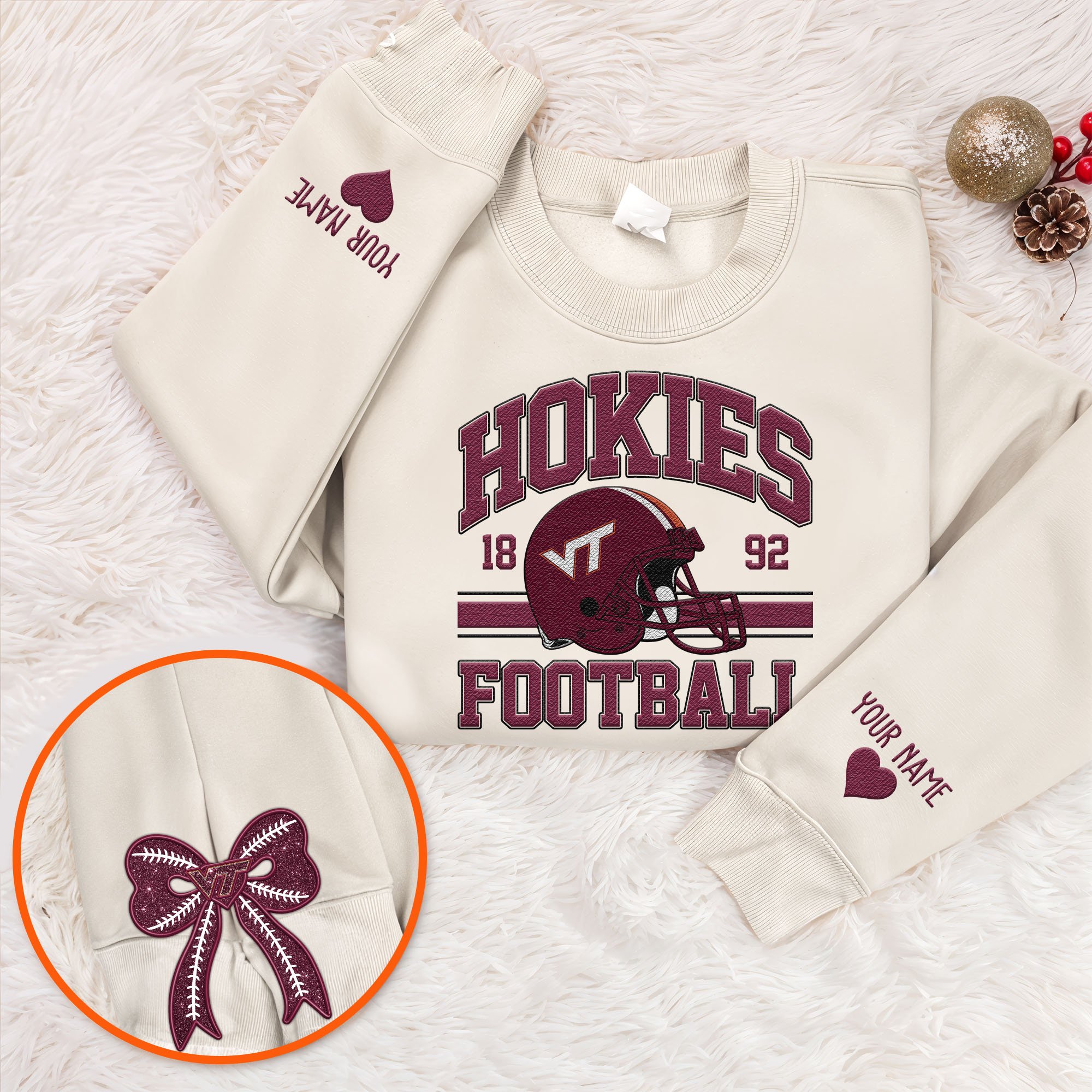 Virginia Tech Hokies Sweatshirt, Sweater Custom Name And Choose Your Color, Sport Shirts, Sport Gifts ETRG-62545