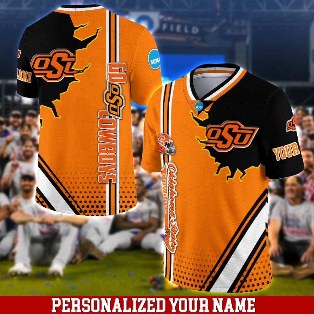 Oklahoma State Cowboys Team Vneck Shirt 2024 Version Customized Your Name, Sport Shirts For Fans, Sport Fan Gifts ETHY-53781