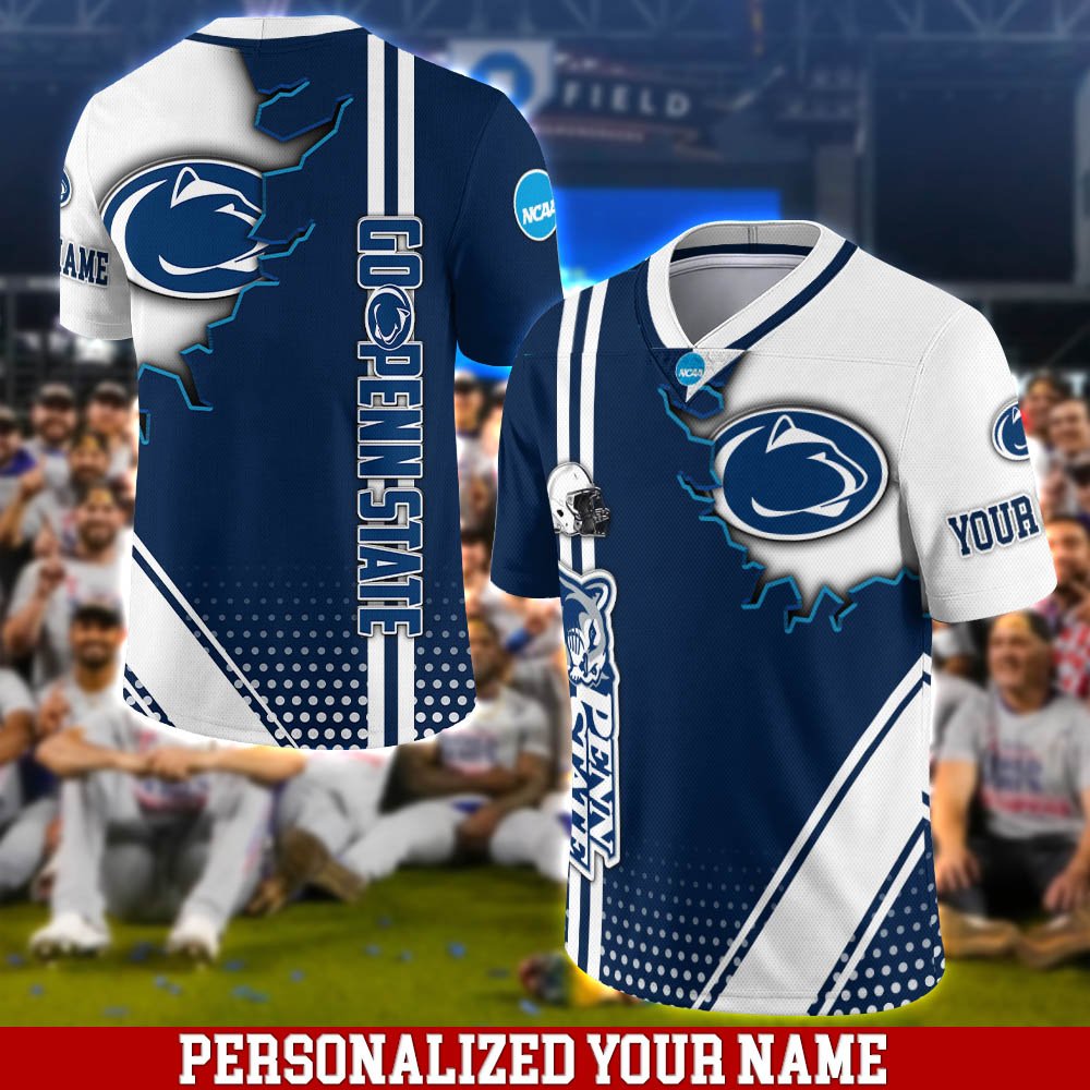 Penn State Nittany Lions Team Vneck Shirt 2024 Version Customized Your Name, Sport Shirts For Fans, Sport Fan Gifts ETHY-53781