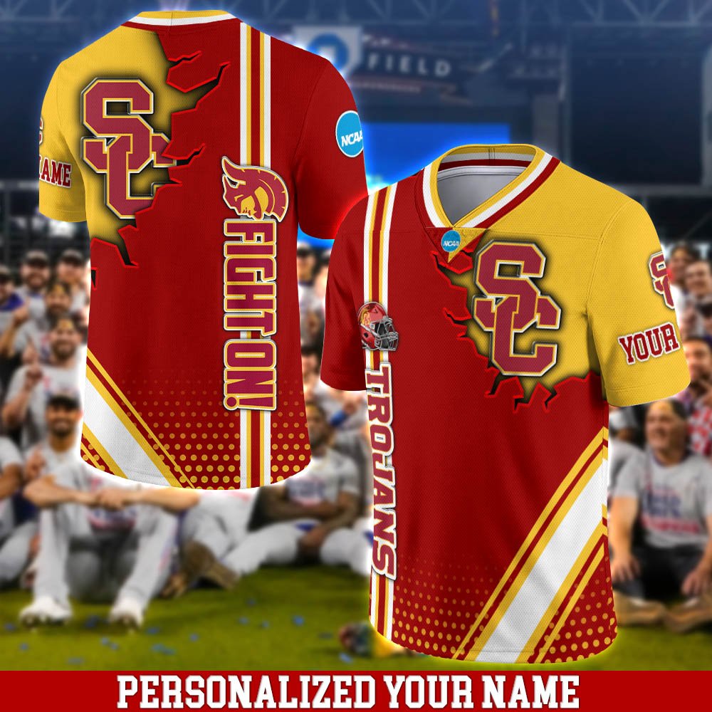 USC Trojans Team Vneck Shirt 2024 Version Customized Your Name, Sport Shirts For Fans, Sport Fan Gifts ETHY-53781