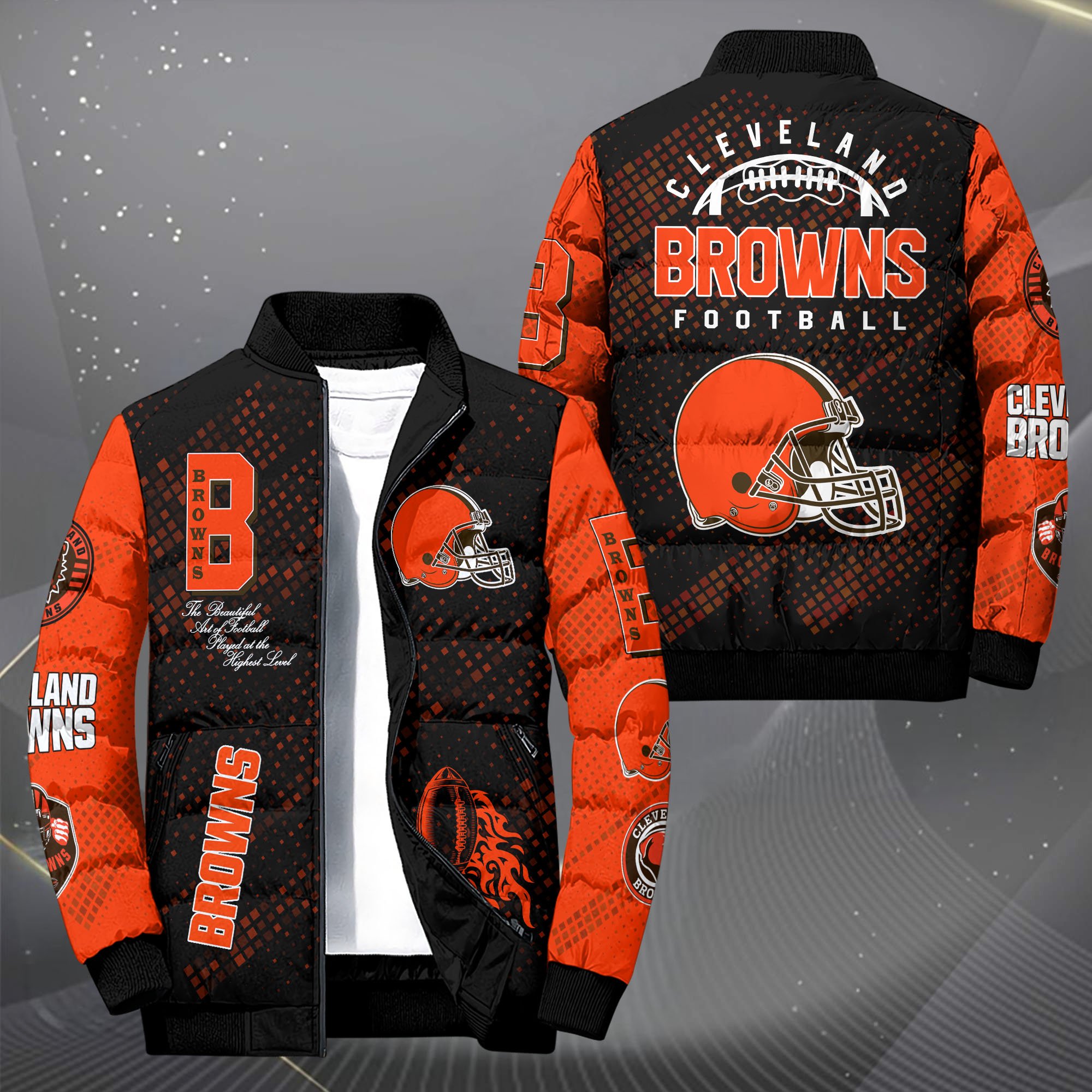 Cleveland Browns Puffer Jacket Custom Your Name 2024 version, Sport Jacket, FootBall Fan Gifts EHIVM-62495