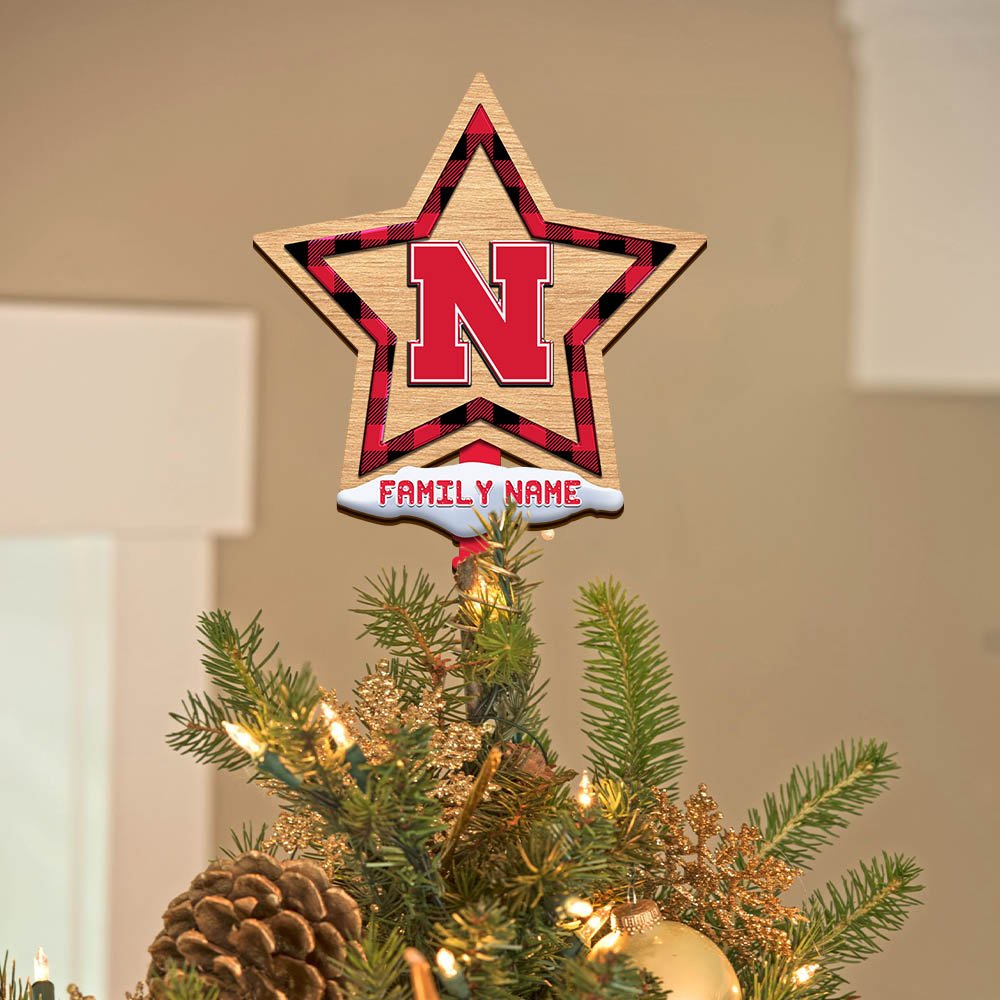 Nebraska Cornhuskers Tree Topper 2024 Version Personalized Your Name, Football Team Tree Topper, Christmas Gifts, Christmas Tree Decor ETHY-53129