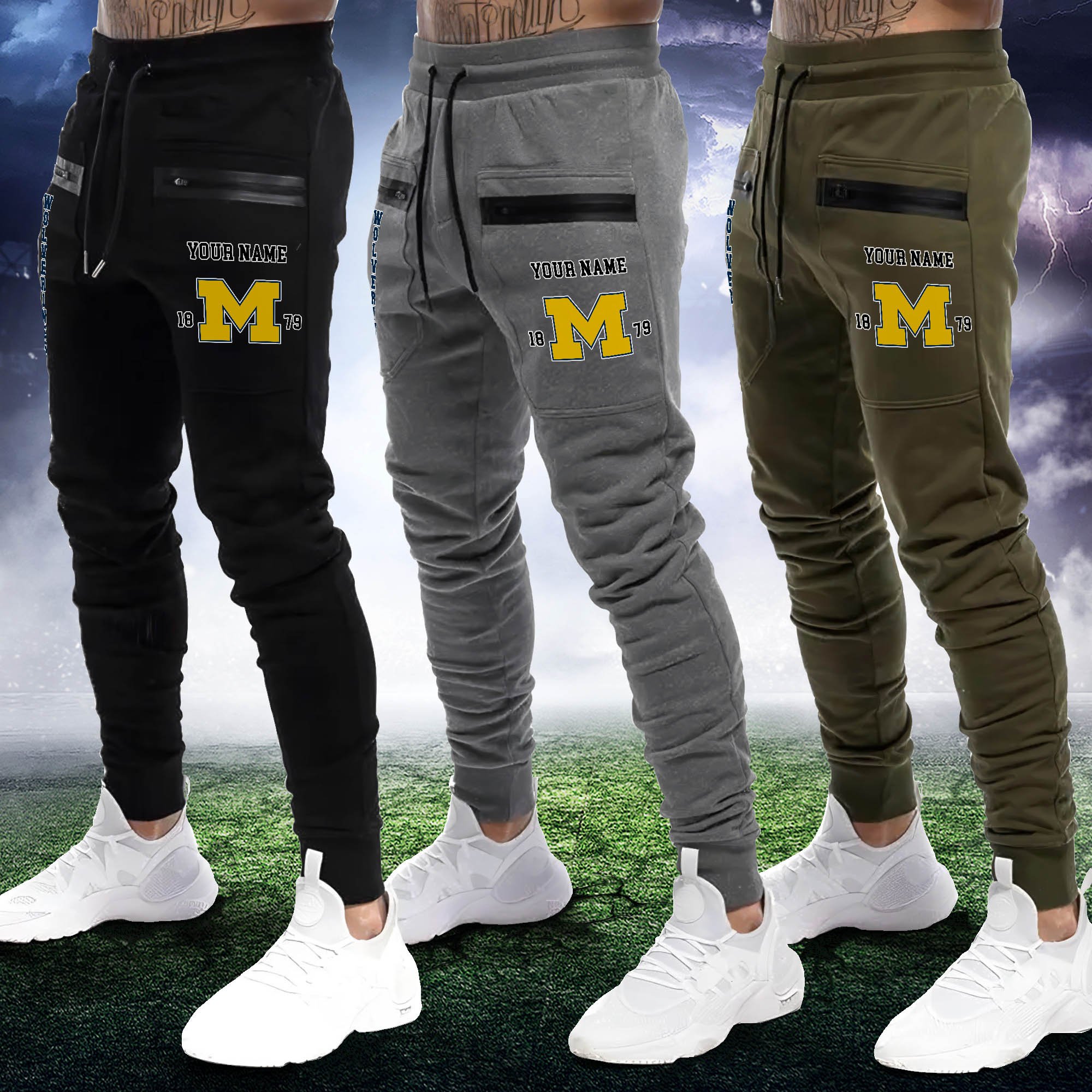 Michigan Wolverines Sweatpants 2024 Version Custom Your Name, Sport Sweatpants, Sport Gifts For Football Fans, Gifts For Him ETHY-62593