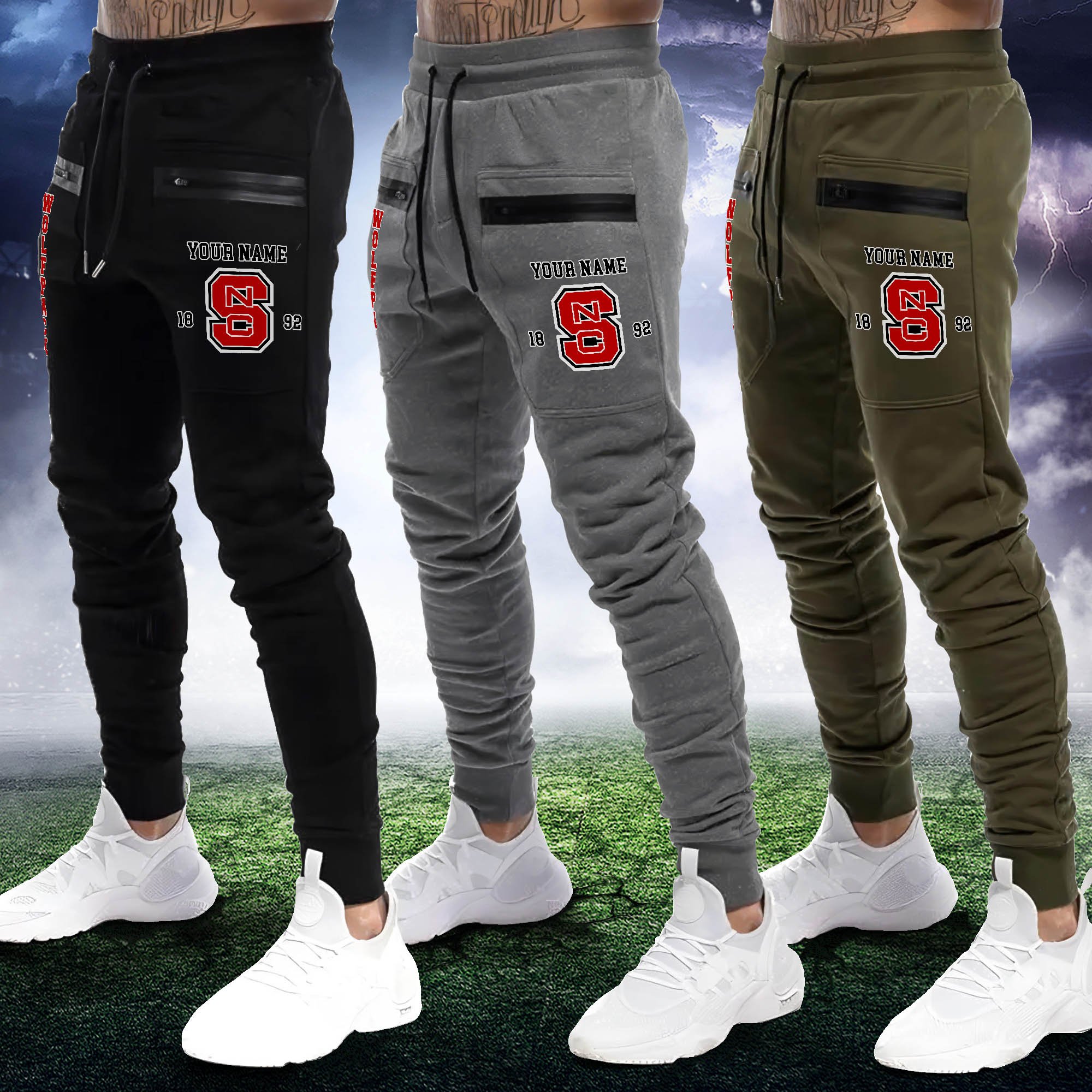 NC State Wolfpack Sweatpants 2024 Version Custom Your Name, Sport Sweatpants, Sport Gifts For Football Fans, Gifts For Him ETHY-62593