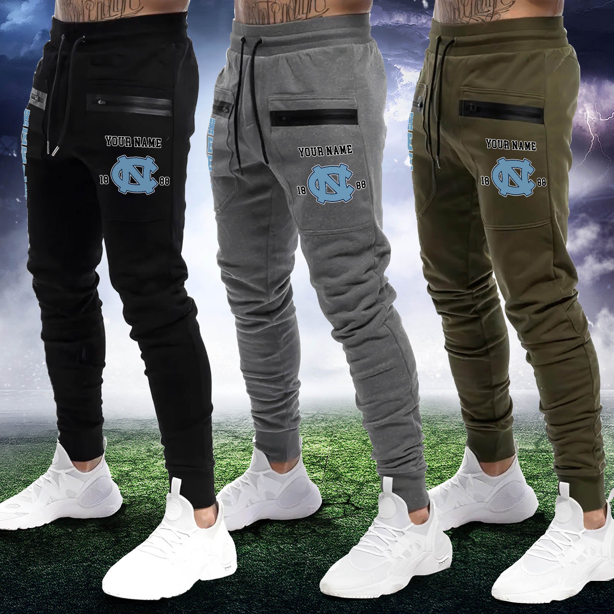 North Carolina Tar Heels Sweatpants 2024 Version Custom Your Name, Sport Sweatpants, Sport Gifts For Football Fans, Gifts For Him ETHY-62593