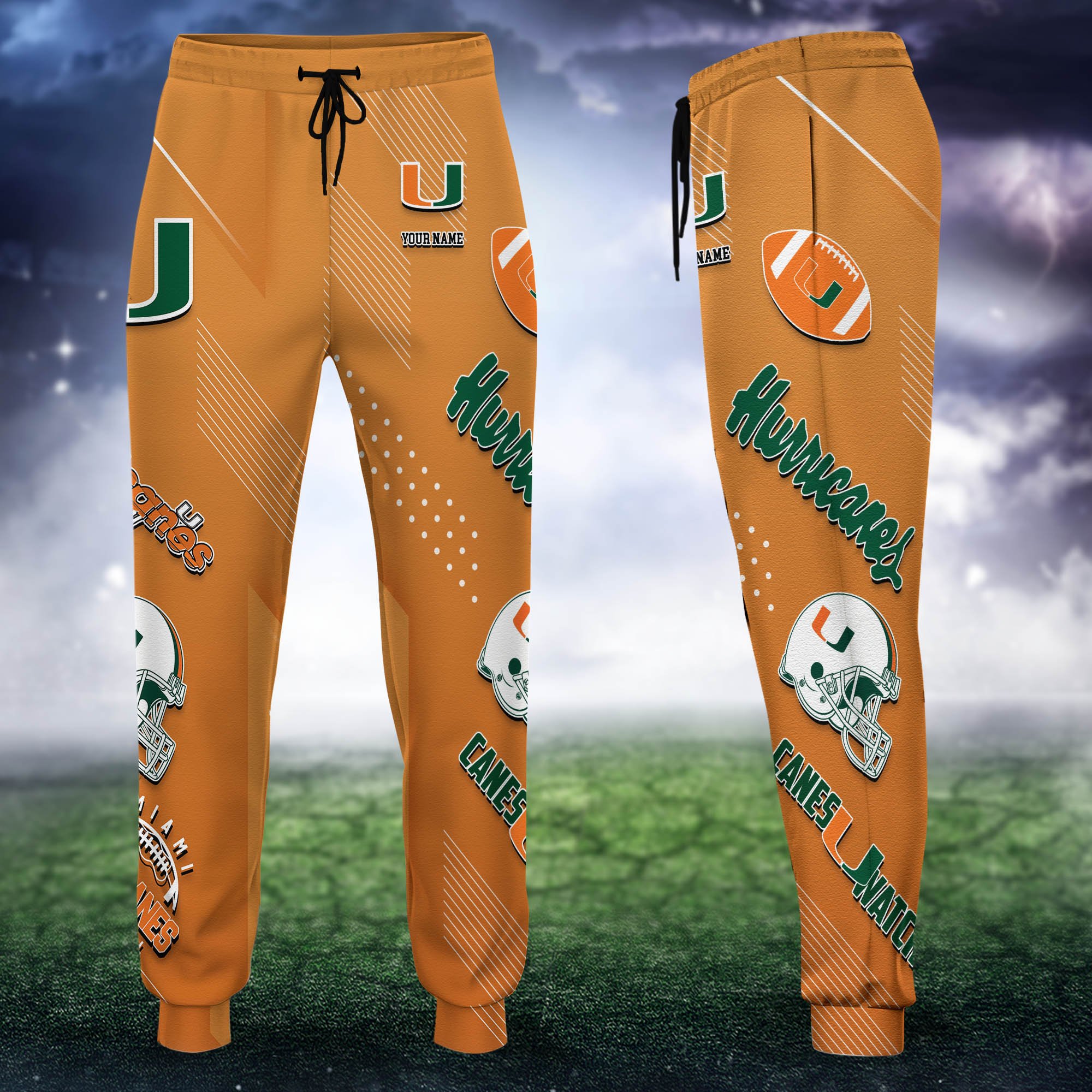 Miami Hurricanes Sweatpant 2024 Version Personalized Your Name, Sport Sweatpant, Sport Gift For Fans ETHY-62621