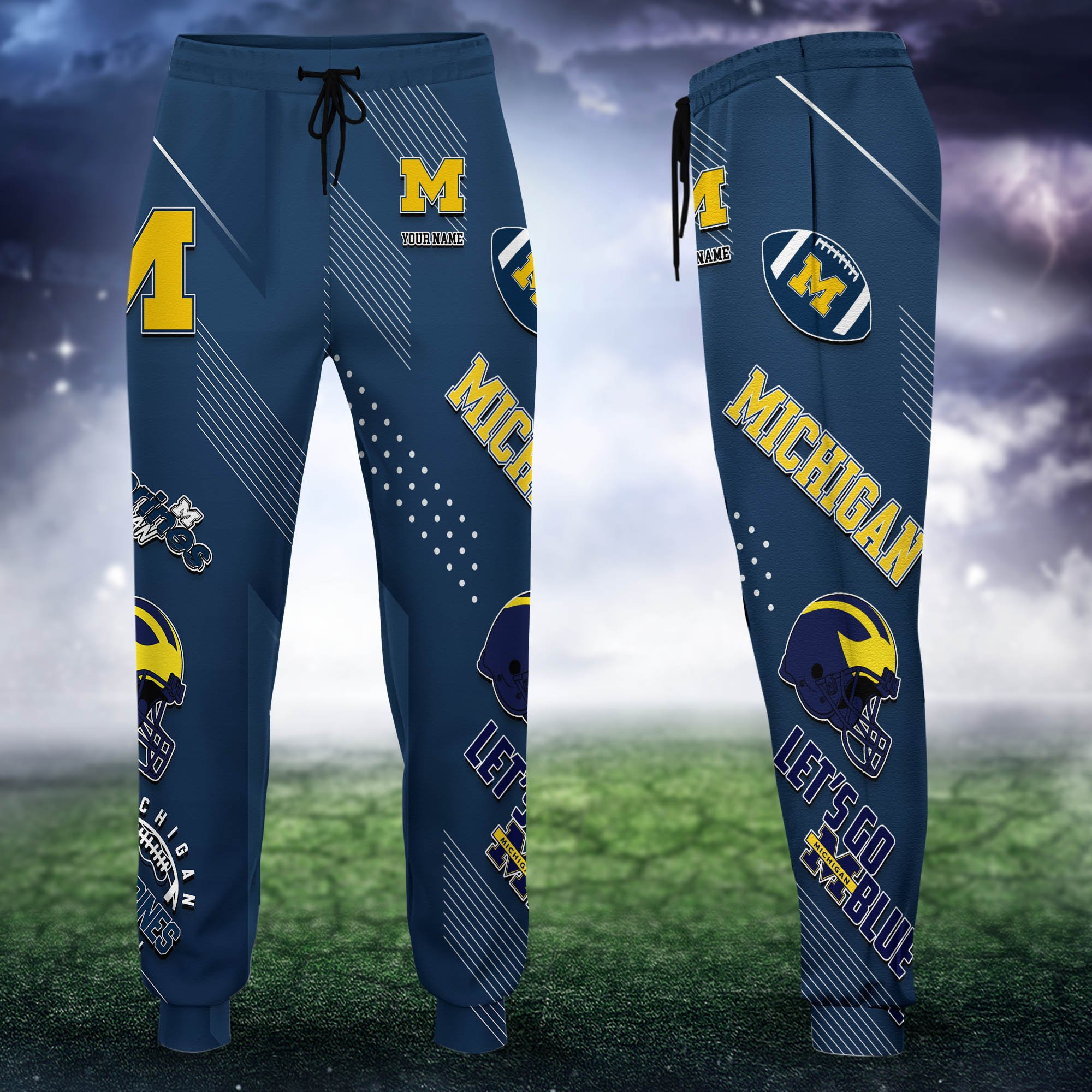 Michigan Wolverines Sweatpant 2024 Version Personalized Your Name, Sport Sweatpant, Sport Gift For Fans ETHY-62621