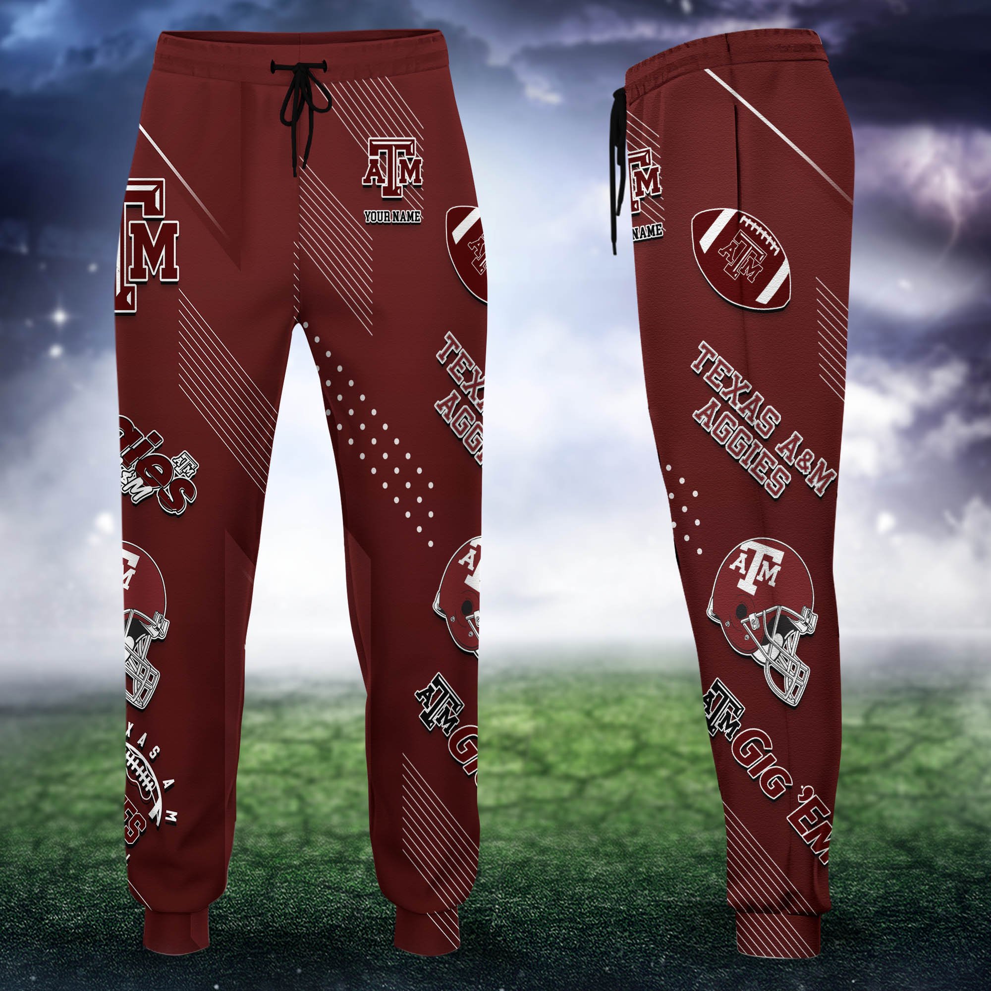 Texas A&M Aggies Sweatpant 2024 Version Personalized Your Name, Sport Sweatpant, Sport Gift For Fans ETHY-62621