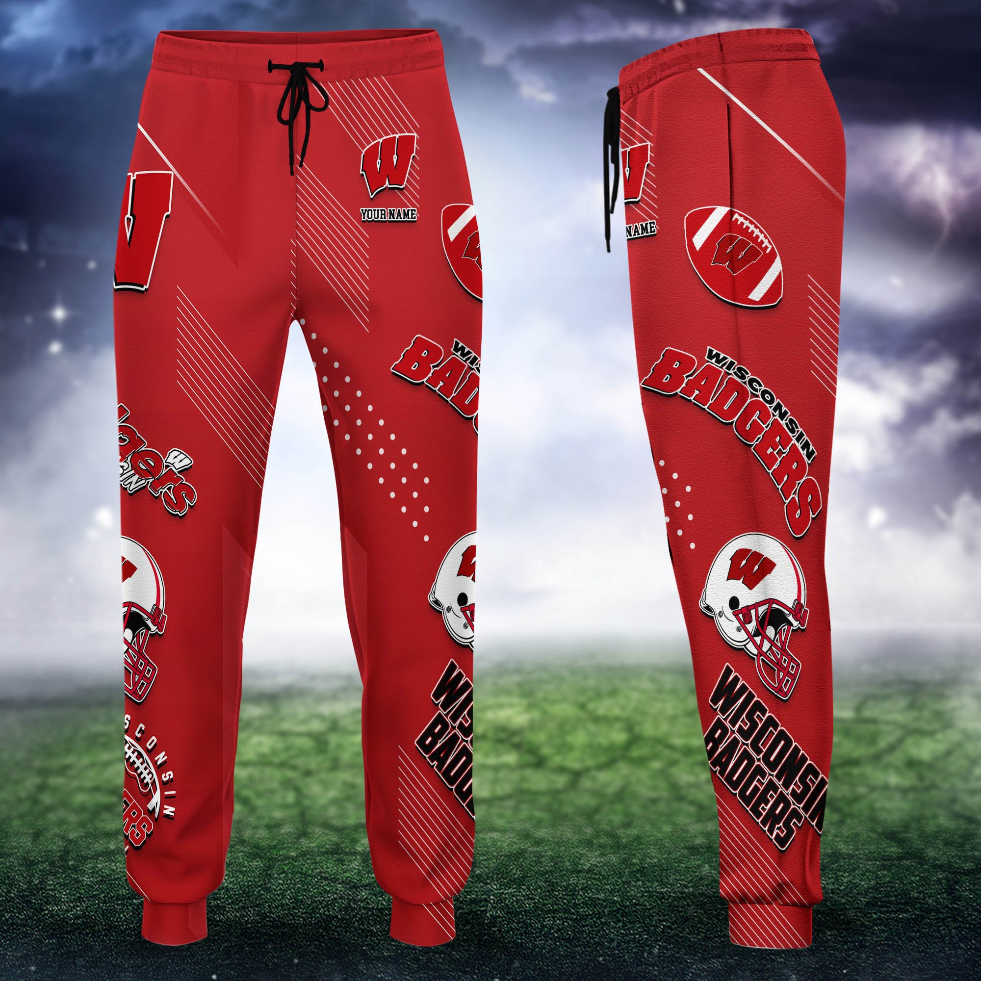 Wisconsin Badgers Sweatpant 2024 Version Personalized Your Name, Sport Sweatpant, Sport Gift For Fans ETHY-62621