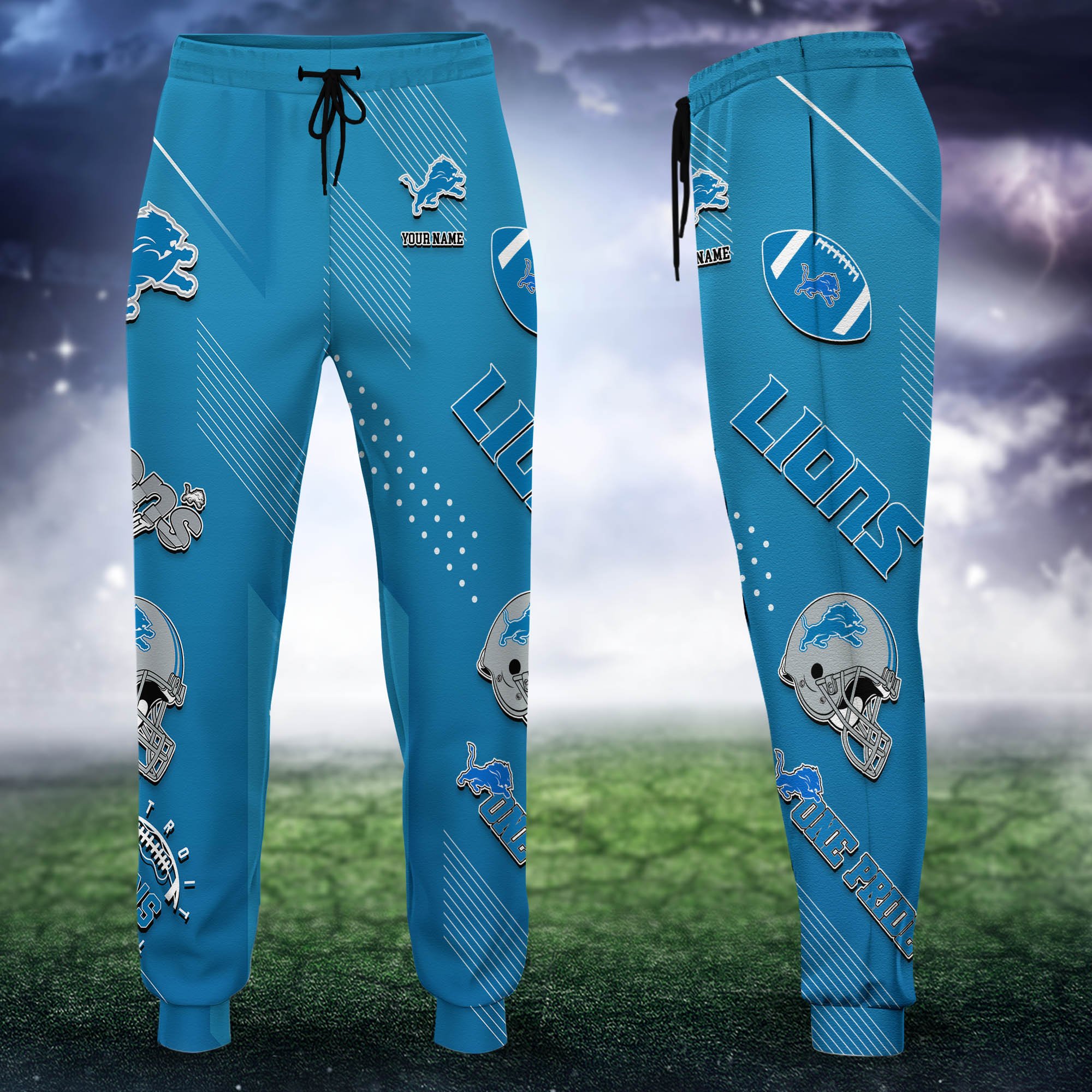 Detroit Lions Sweatpant 2024 Version Personalized Your Name, Sport Sweatpant, Sport Gift For Fans ETHY-62621