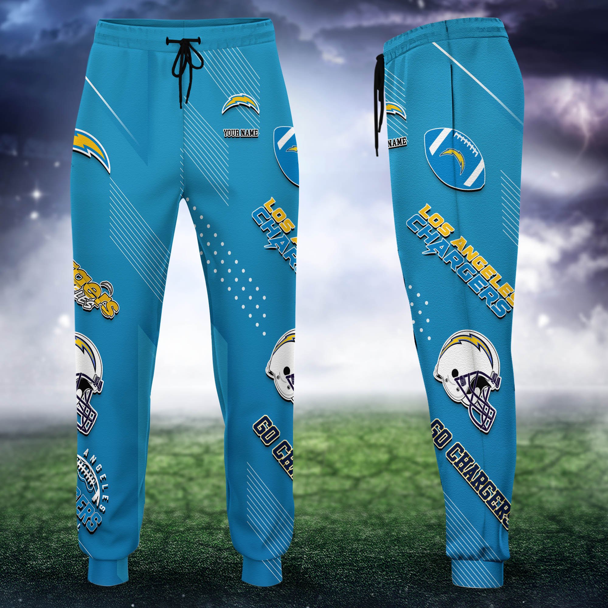 Los Angeles Chargers Sweatpant 2024 Version Personalized Your Name, Sport Sweatpant, Sport Gift For Fans ETHY-62621