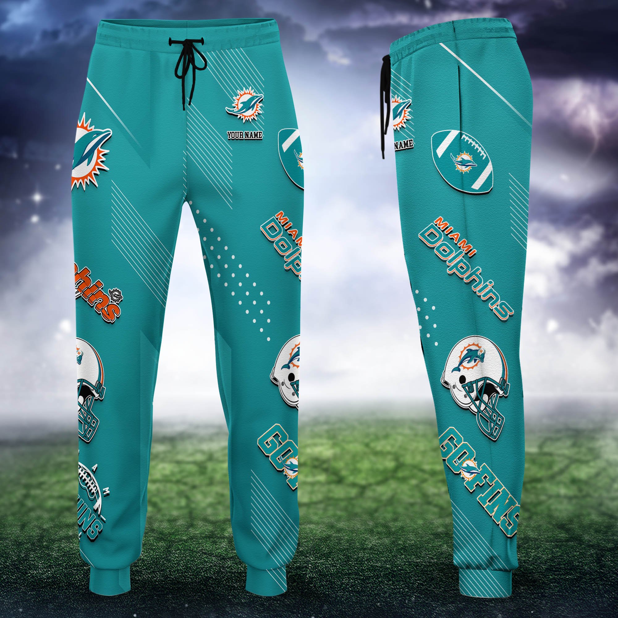 Miami Dolphins Sweatpant 2024 Version Personalized Your Name, Sport Sweatpant, Sport Gift For Fans ETHY-62621