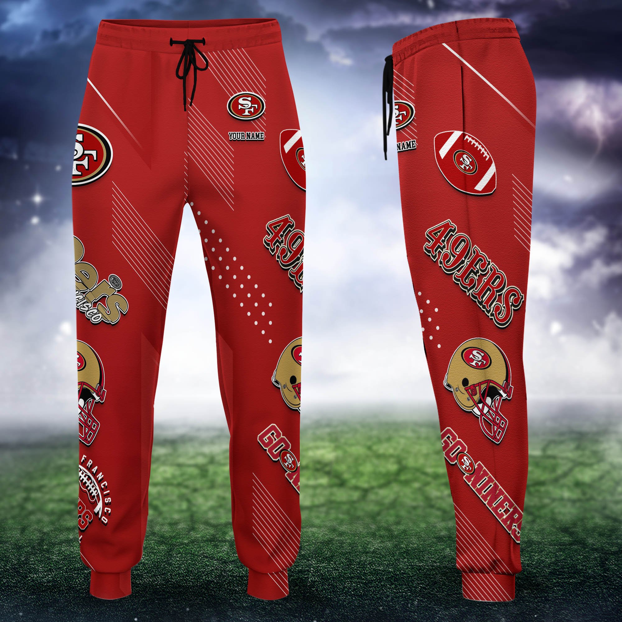 San Francisco 49ers Sweatpant 2024 Version Personalized Your Name, Sport Sweatpant, Sport Gift For Fans ETHY-62621