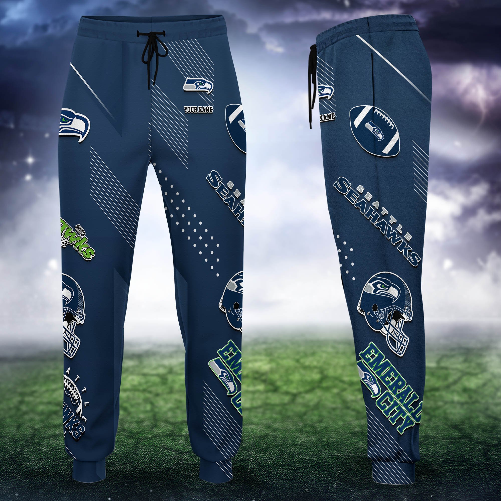 Seattle Seahawks Sweatpant 2024 Version Personalized Your Name, Sport Sweatpant, Sport Gift For Fans ETHY-62621