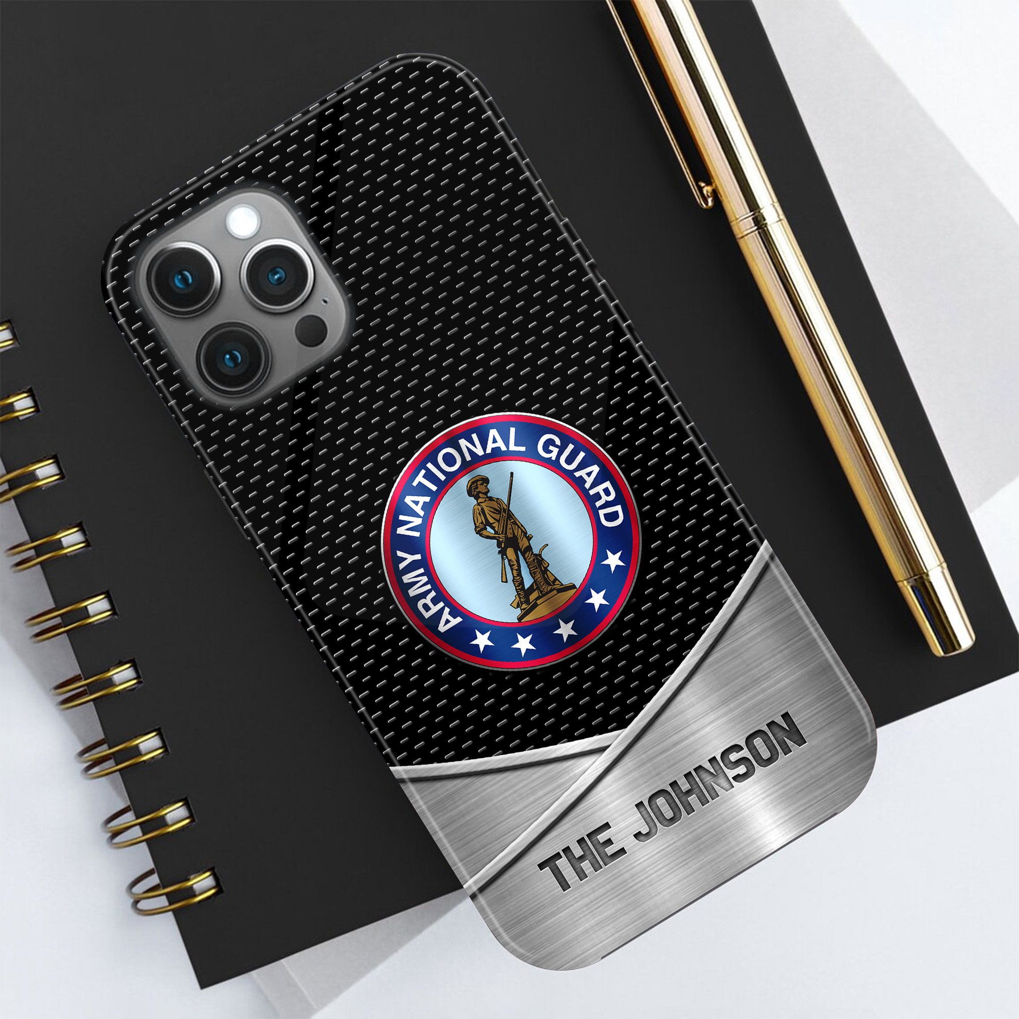 US National Guard Phone Case Custom Your Name And Rank, US Military Phone Case, Proudly Served, Custom Gift For Veteran ETRG-44323