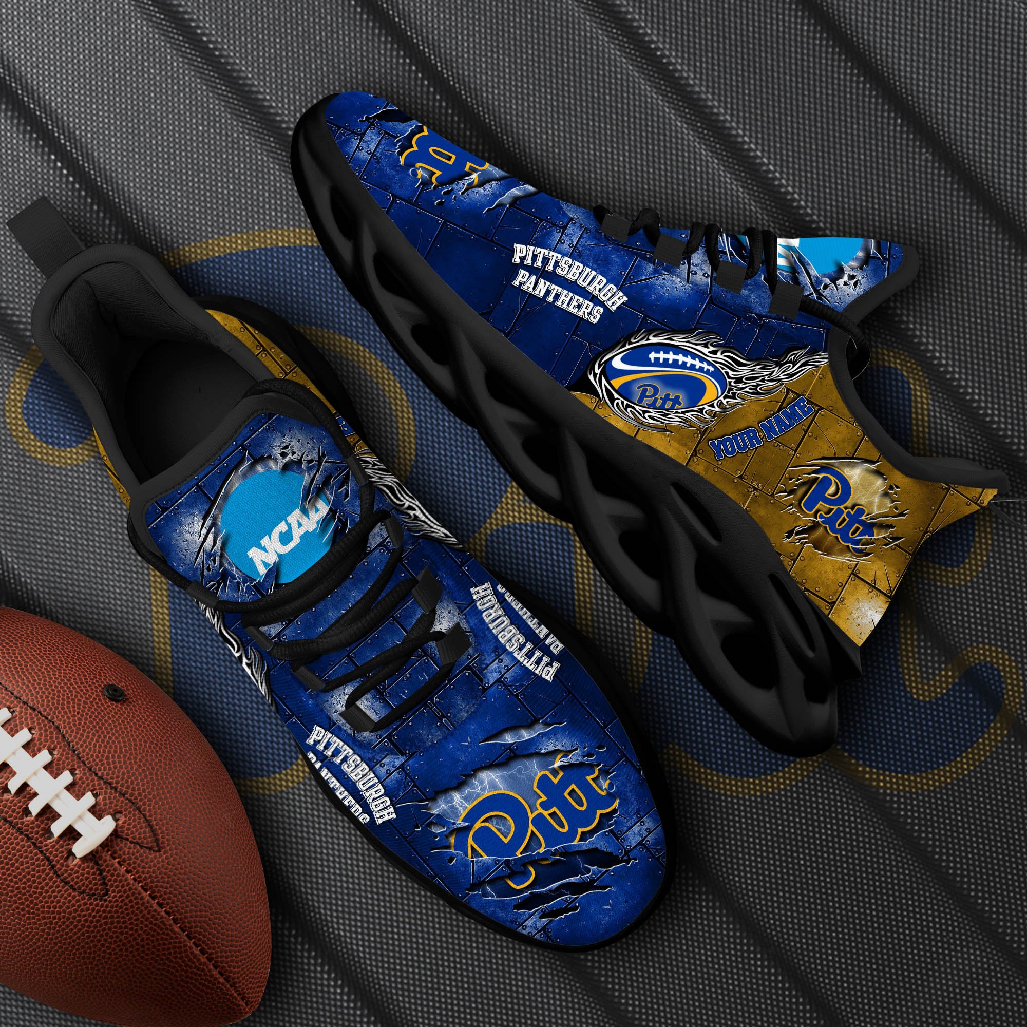 Pittsburgh Panthers Black Max Soul Shoes 2024 Versions, White Max Soul Shoes Custom Your Name, Sports Gift For Fan EHIVM-52879