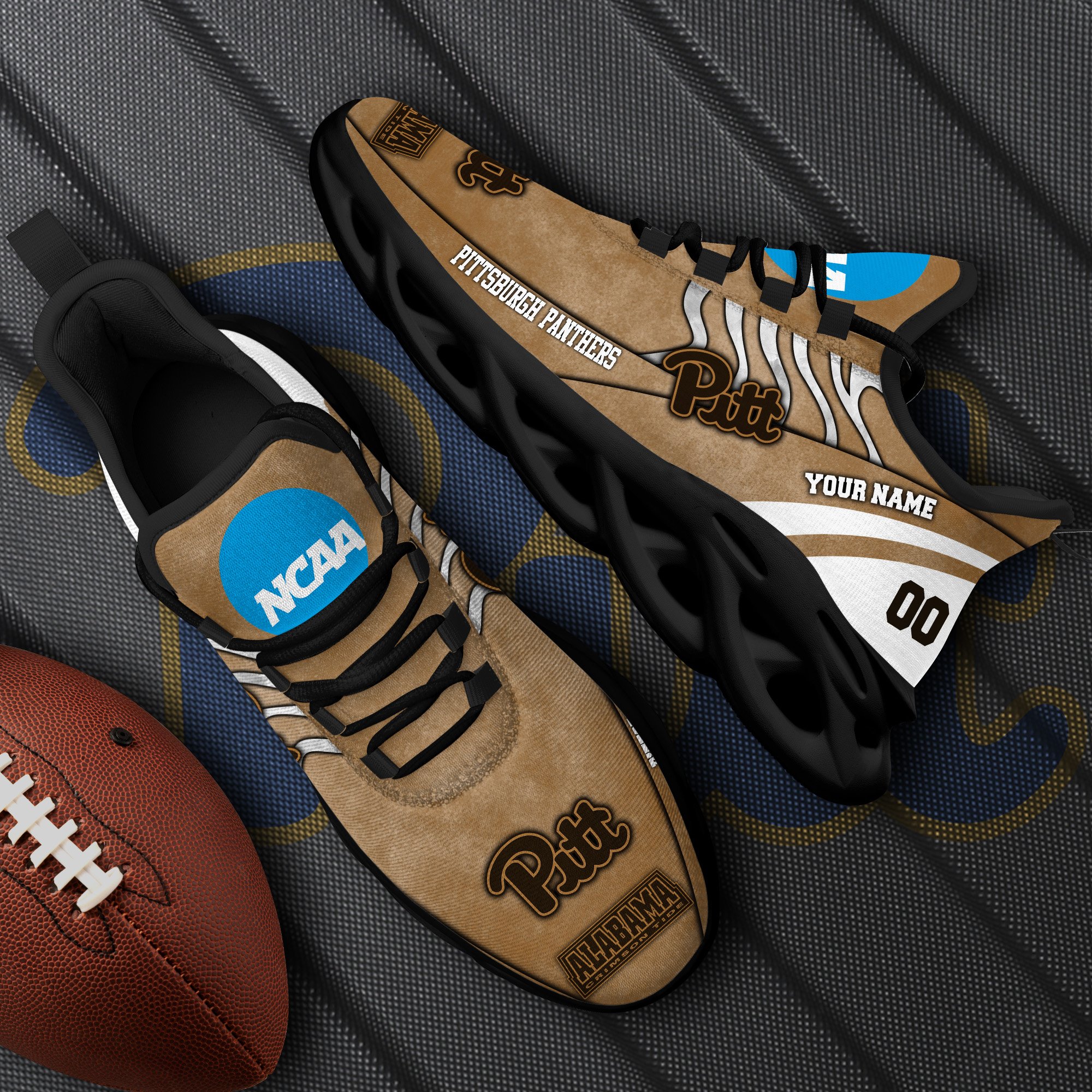 Pittsburgh Panthers Black Max Soul Shoes 2024 Versions, White Max Soul Shoes Custom Your Name And Number, Sports Gift For Fan EHIVM-53312