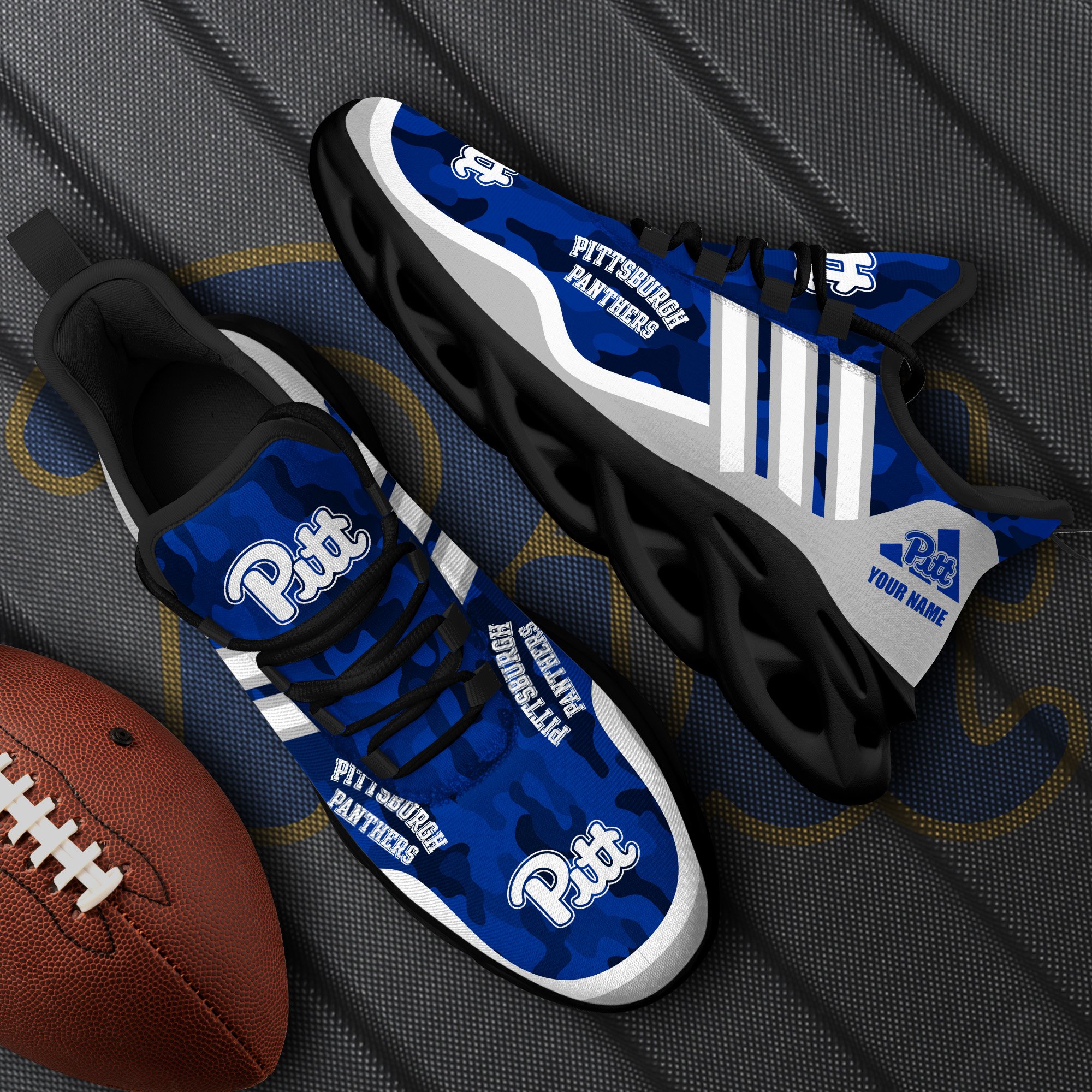 Pittsburgh Panthers Black Max Soul Shoes 2024 Versions, White Max Soul Shoes Custom Your Name, Sports Gift For Fan EHIVM-53466