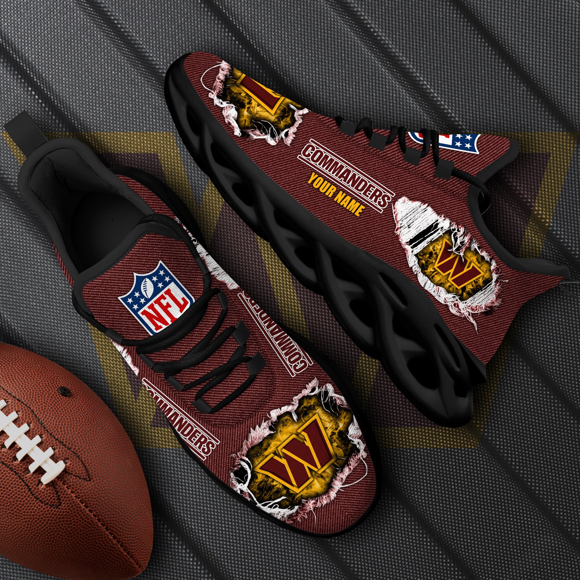 Washington Commanders Black Max Soul Shoes 2024 version, White Max Soul Shoes Custom Your Name, Sports Gift For Fan EHIVM-59554