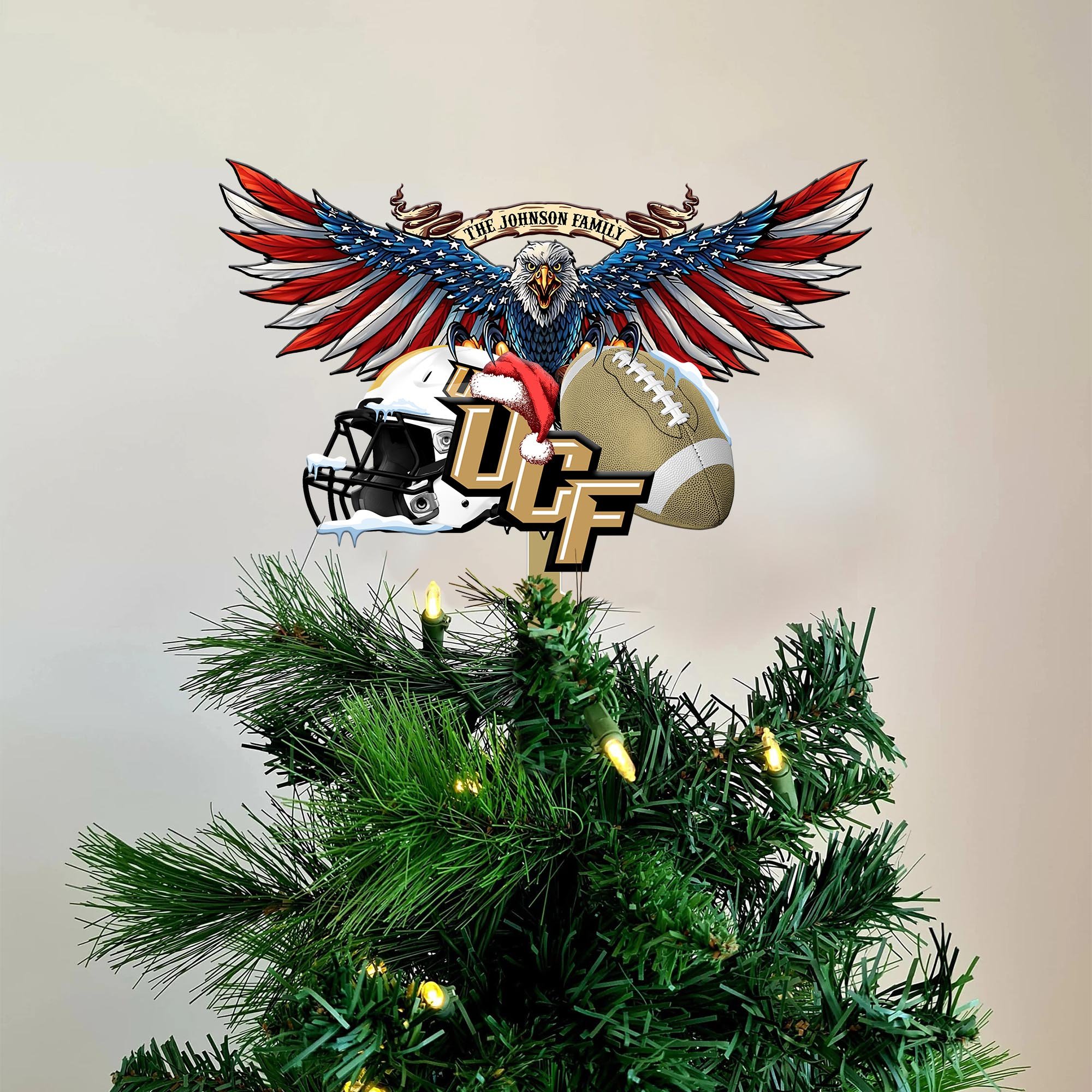 UCF Knights Tree Topper 2024 Versions Custom Your Family Name, Sport Team Tree Topper, Sport Decorations, Christmas Gifts EHIVM-53652