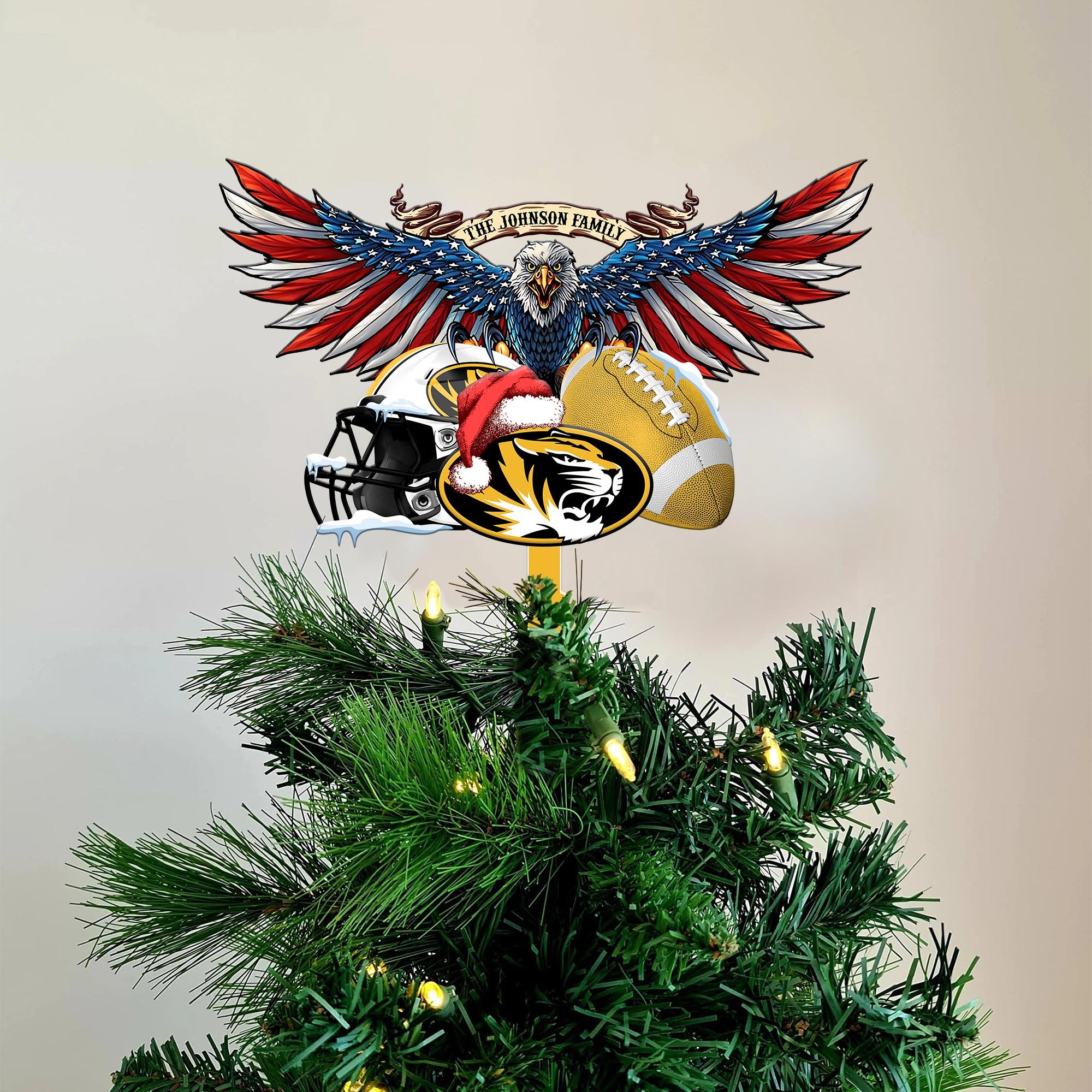 Missouri Tigers Tree Topper 2024 Versions Custom Your Family Name, Sport Team Tree Topper, Sport Decorations, Christmas Gifts EHIVM-53652