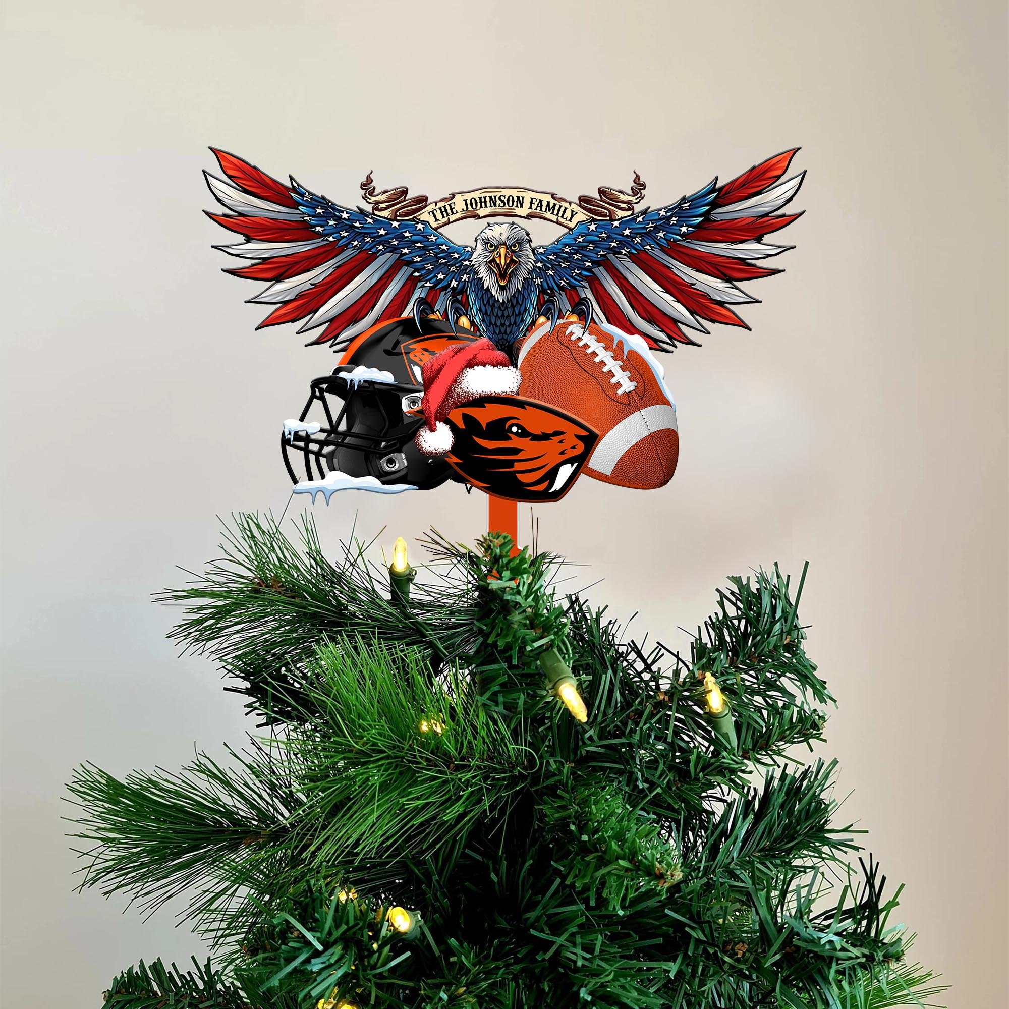 Oregon State Beavers Tree Topper 2024 Versions Custom Your Family Name, Sport Team Tree Topper, Sport Decorations, Christmas Gifts EHIVM-53652