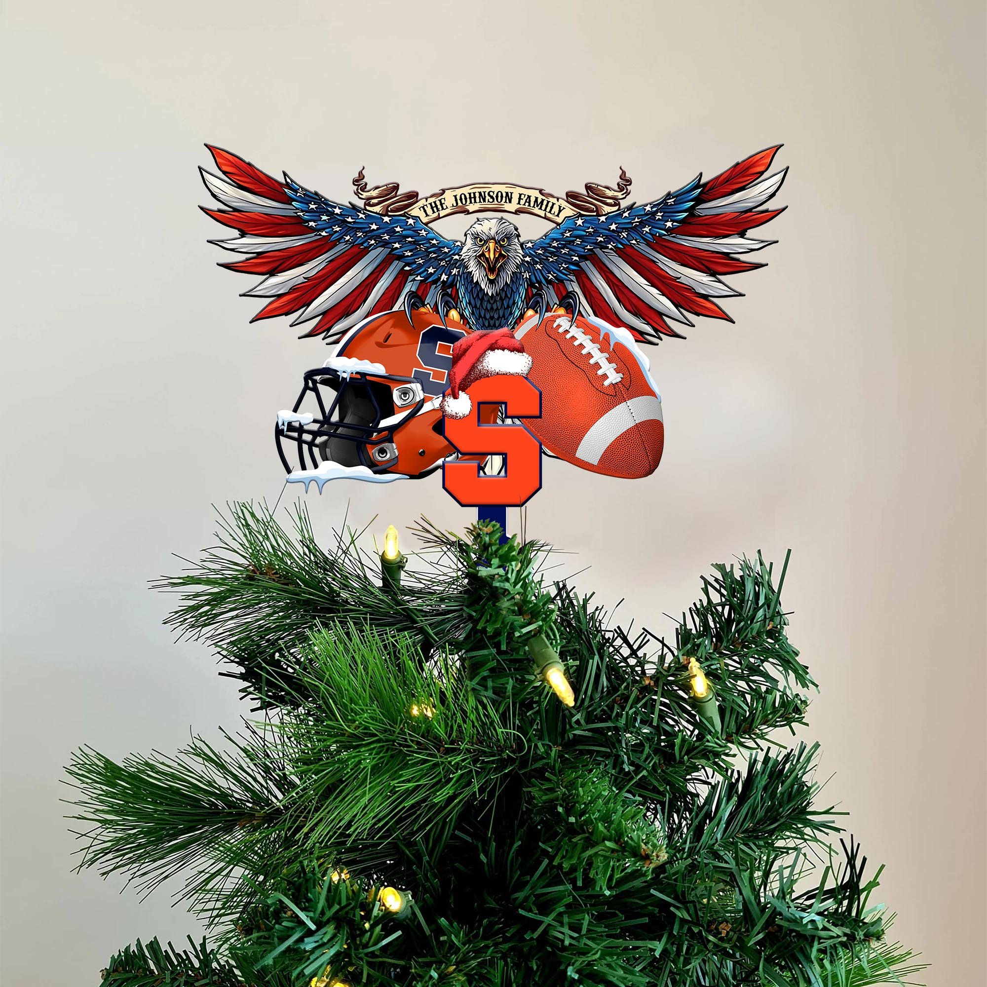 Syracuse Orange Tree Topper 2024 Versions Custom Your Family Name, Sport Team Tree Topper, Sport Decorations, Christmas Gifts EHIVM-53652