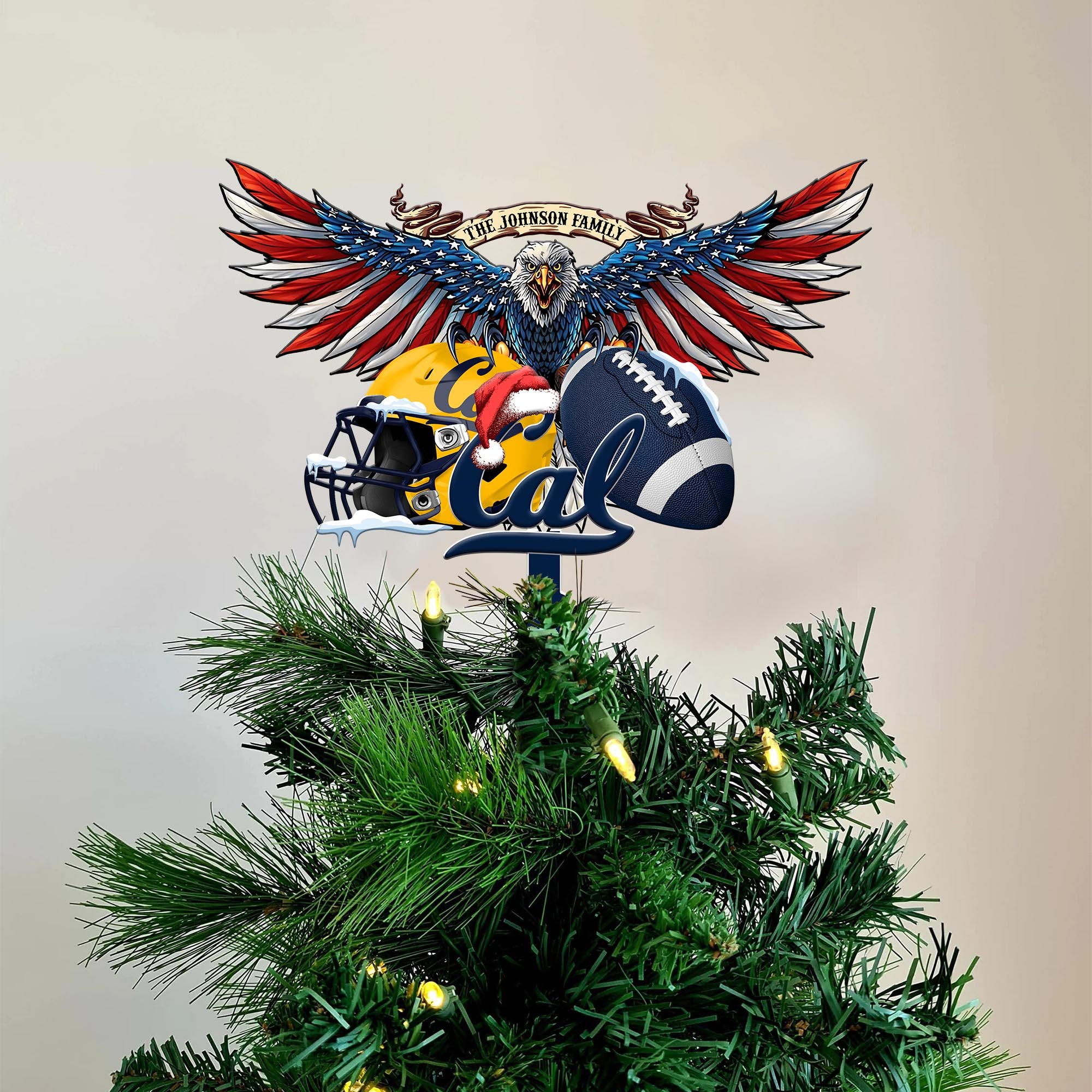 California Golden Bears Tree Topper 2024 Versions Custom Your Family Name, Sport Team Tree Topper, Sport Decorations, Christmas Gifts EHIVM-53652