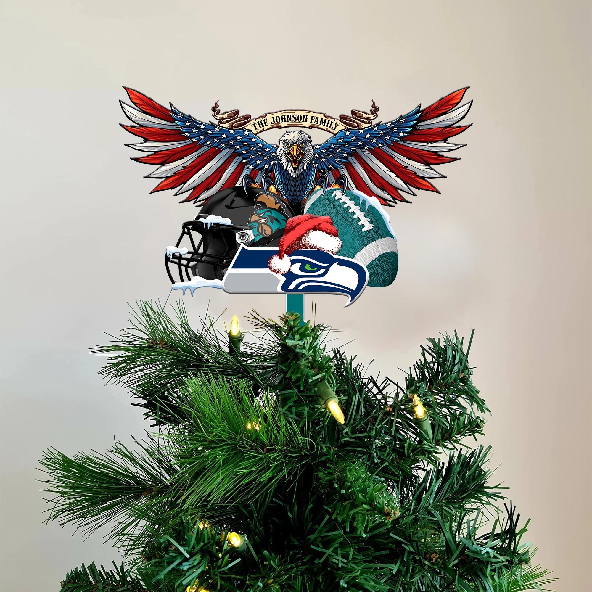 Coastal Carolina Chanticleers Tree Topper 2024 Versions Custom Your Family Name, Sport Team Tree Topper, Sport Decorations, Christmas Gifts EHIVM-53652