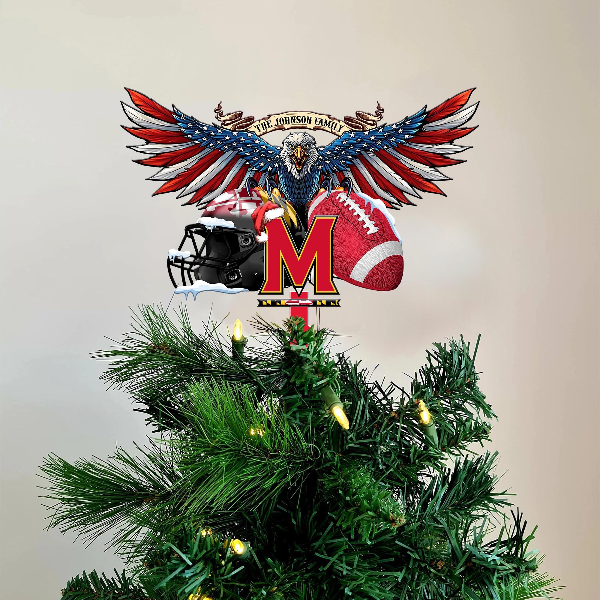 Maryland Terrapins Tree Topper 2024 Versions Custom Your Family Name, Sport Team Tree Topper, Sport Decorations, Christmas Gifts EHIVM-53652