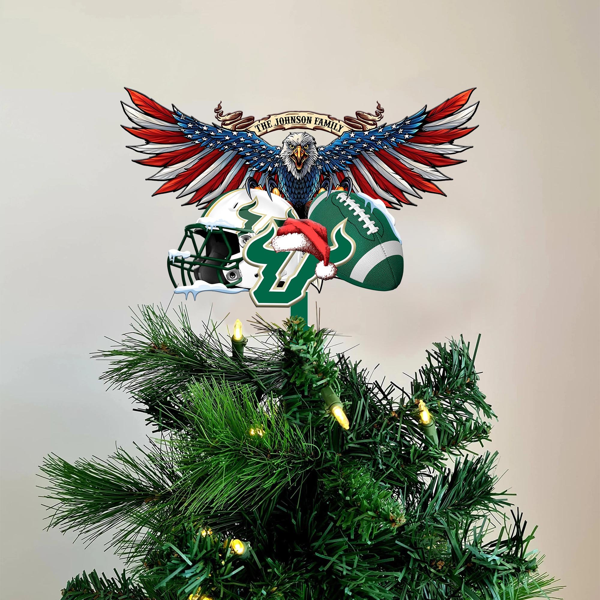 South Florida Bulls Tree Topper 2024 Versions Custom Your Family Name, Sport Team Tree Topper, Sport Decorations, Christmas Gifts EHIVM-53652