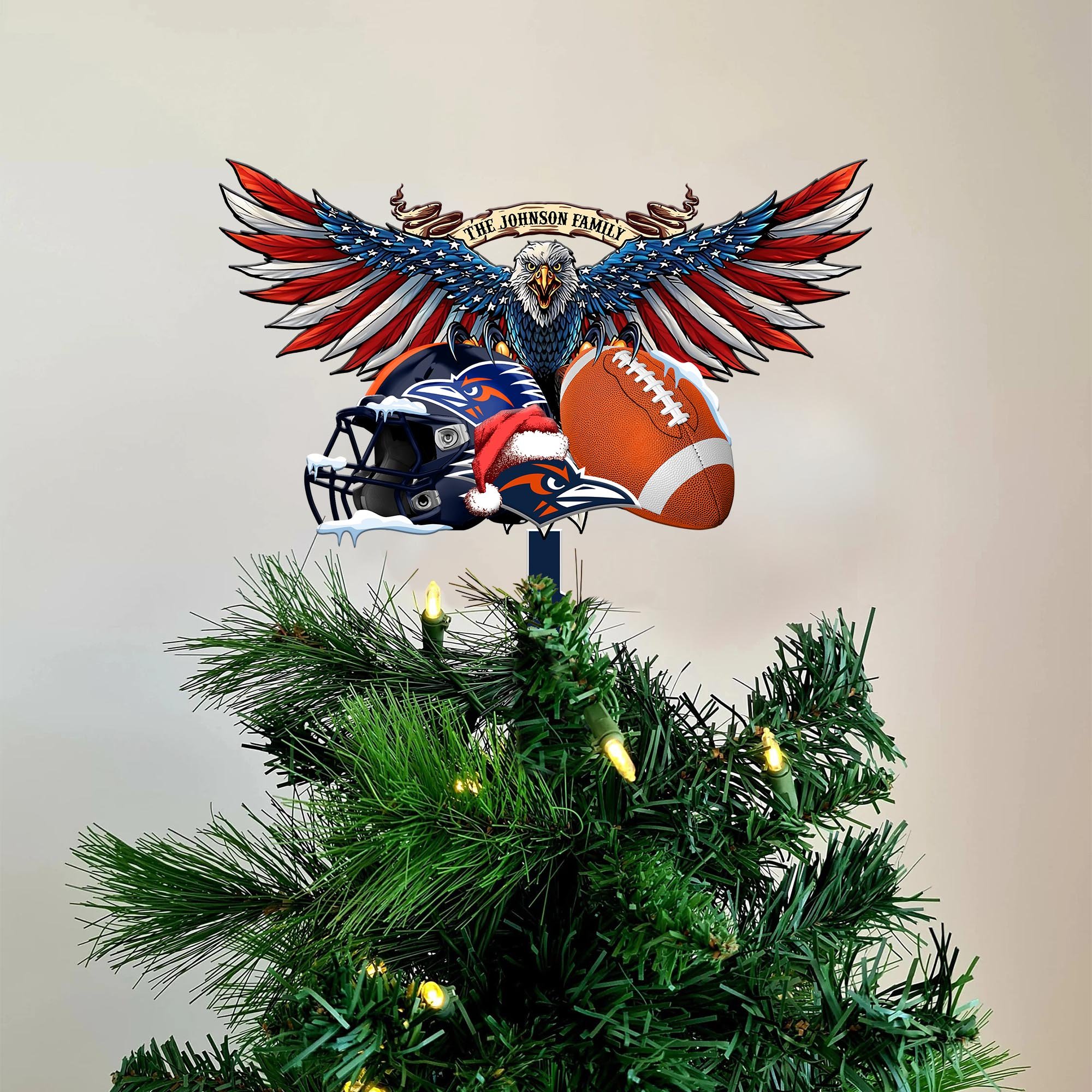 UTSA Roadrunners Tree Topper 2024 Versions Custom Your Family Name, Sport Team Tree Topper, Sport Decorations, Christmas Gifts EHIVM-53652