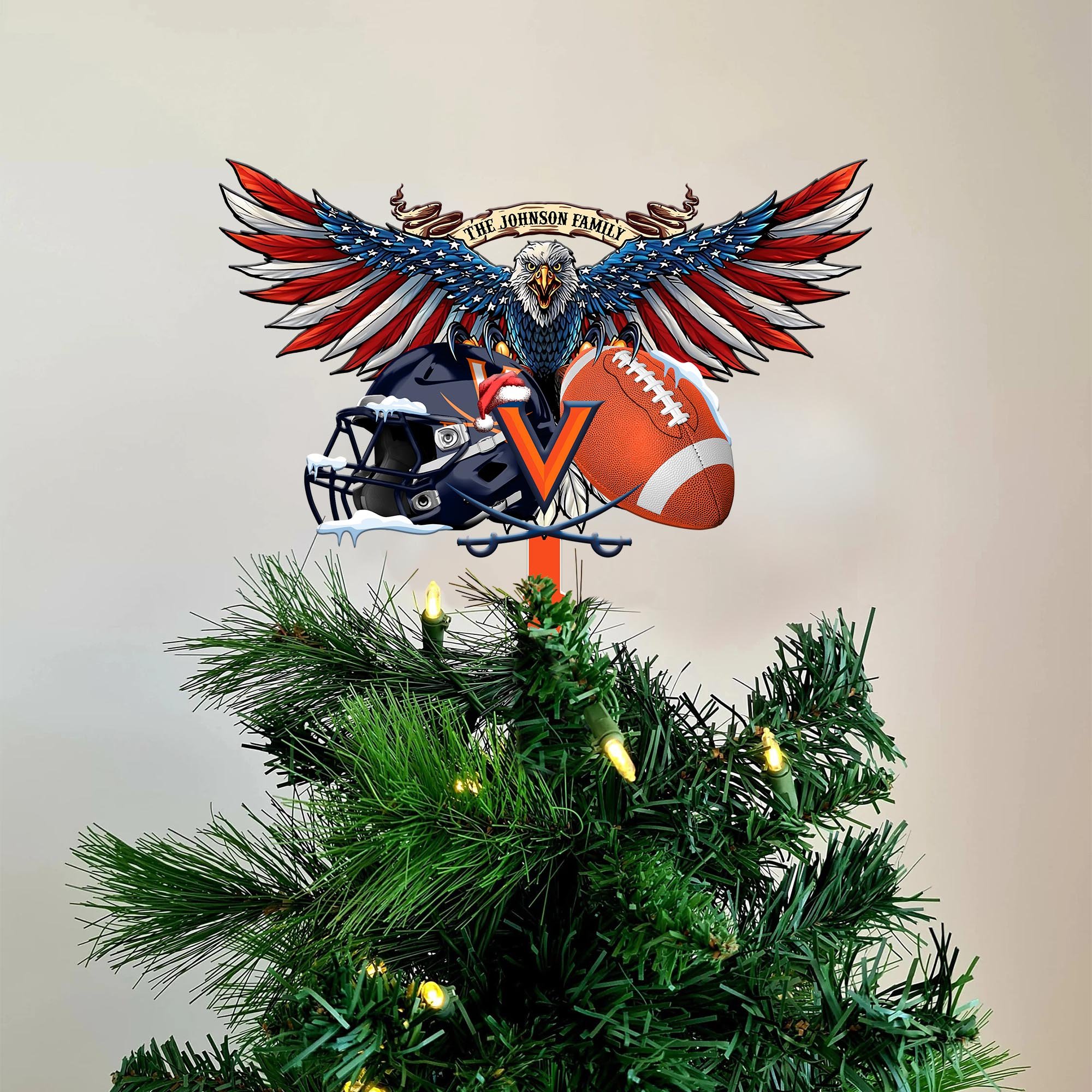 Virginia Cavaliers Tree Topper 2024 Versions Custom Your Family Name, Sport Team Tree Topper, Sport Decorations, Christmas Gifts EHIVM-53652