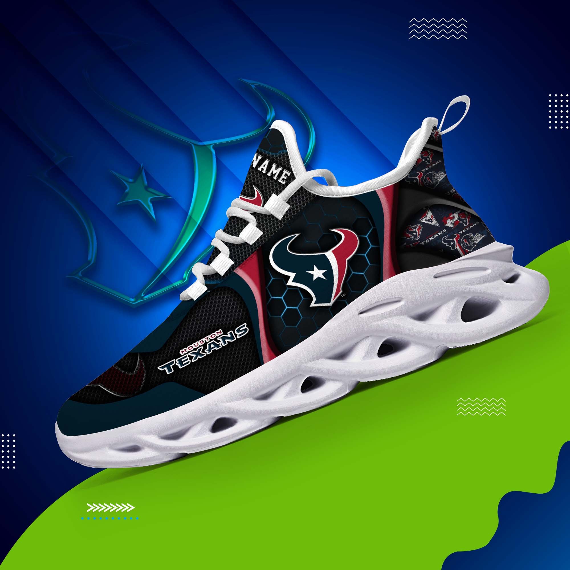 Houston Texans White C Sneakers 2024 Version Personalized Your Name , Sport Sneakers, Sport Gifts ETHY-47432