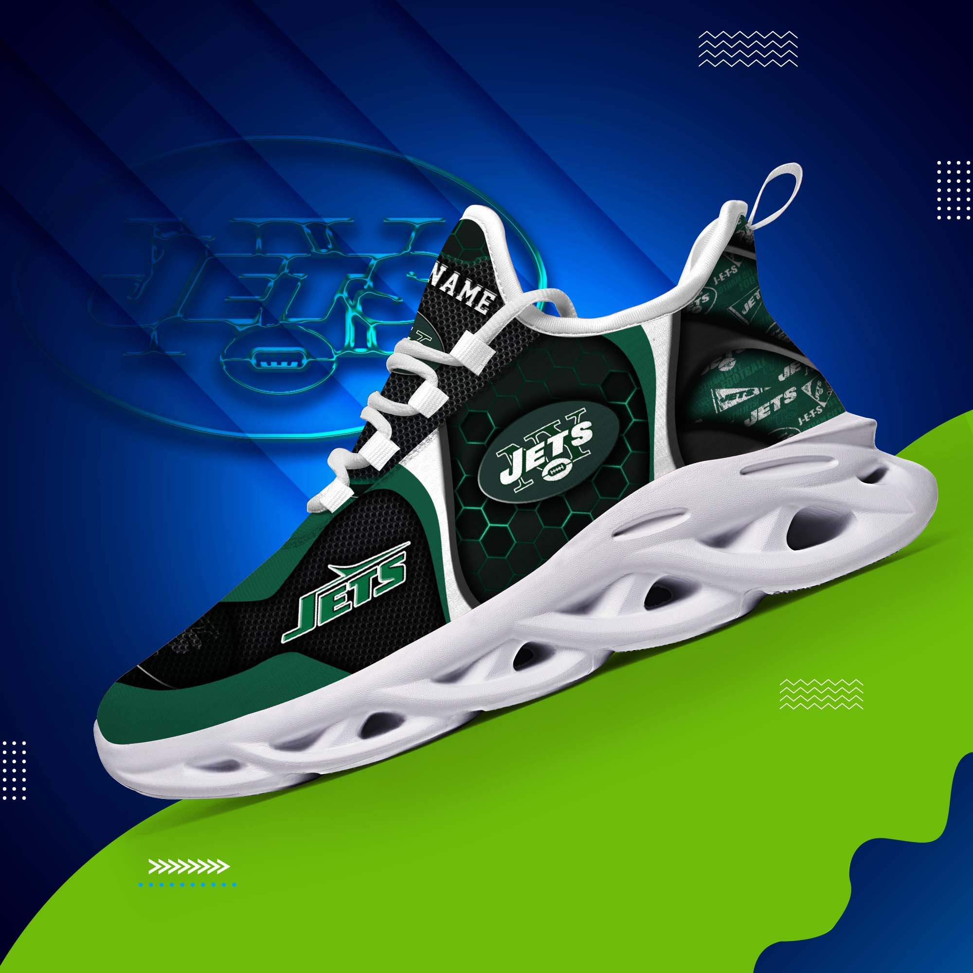 New York Jets White C Sneakers 2024 Version Personalized Your Name , Sport Sneakers, Sport Gifts ETHY-47432