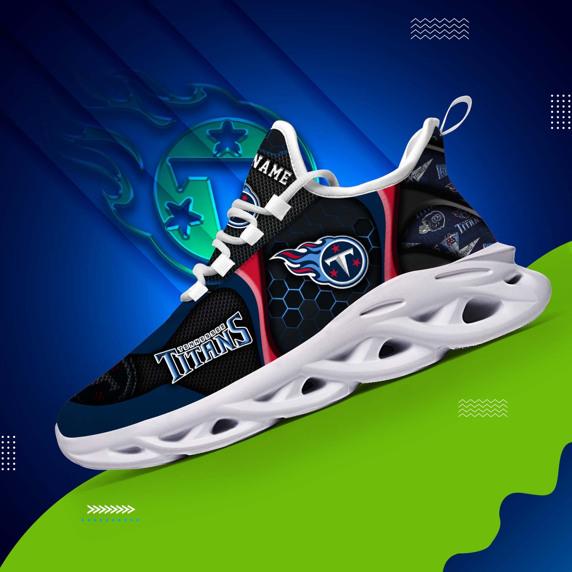 Tennessee Titans White C Sneakers 2024 Version Personalized Your Name , Sport Sneakers, Sport Gifts ETHY-47432