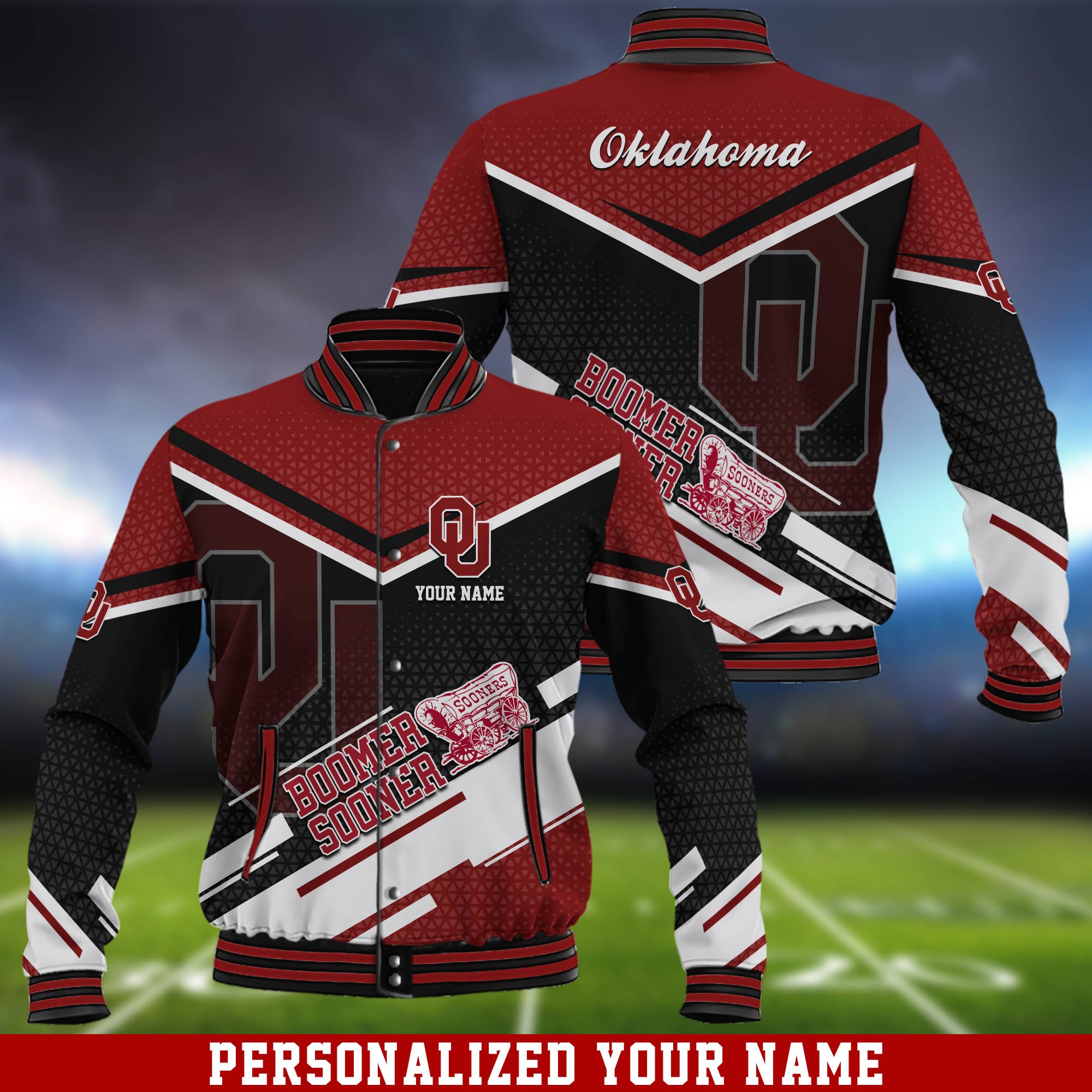 Oklahoma Sooners Baseball Jackets 2024 Version Customized Your Name, Sport Baseball Jacket For Fan, Sport Gifts ETHY-53649