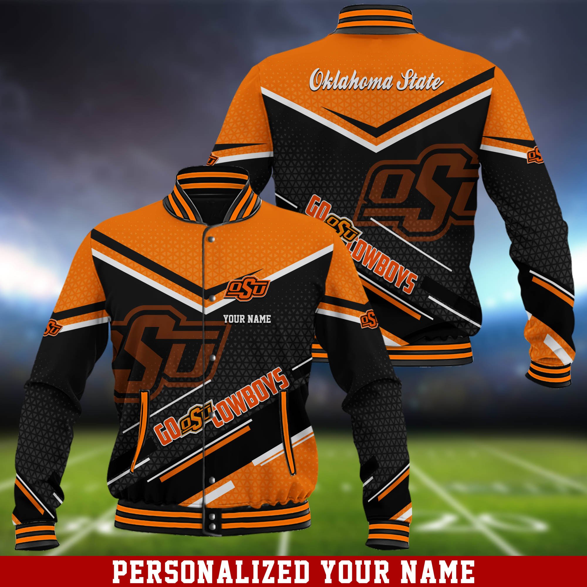 Oklahoma State Cowboys Baseball Jackets 2024 Version Customized Your Name, Sport Baseball Jacket For Fan, Sport Gifts ETHY-53649