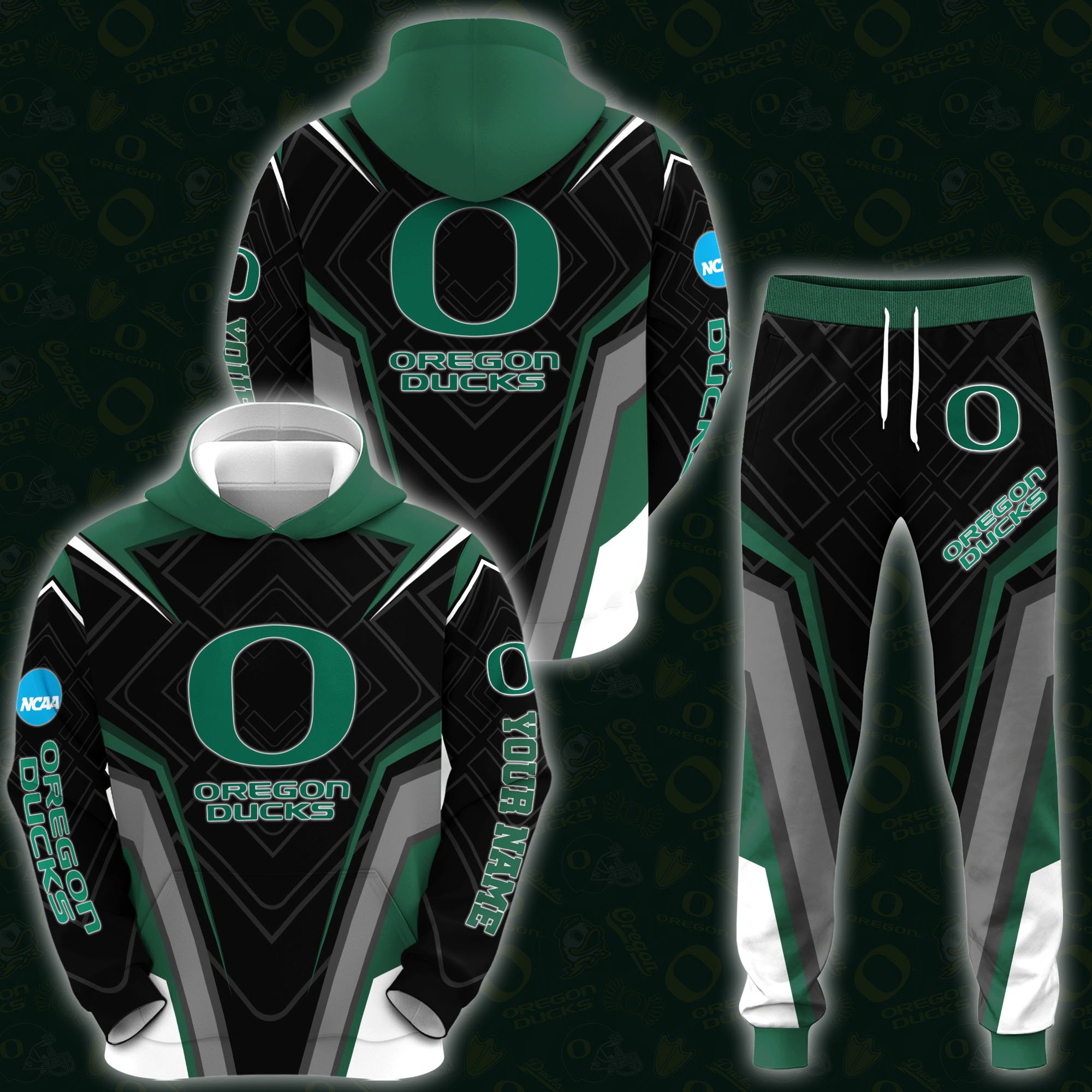 Oregon Ducks Hoodie Sweatpants Set 2024 Version Custom Your Name, Hoodie Sweatpants Set For Sport Lovers, Gifts For Fans, Sport Gifts ETRG-62556