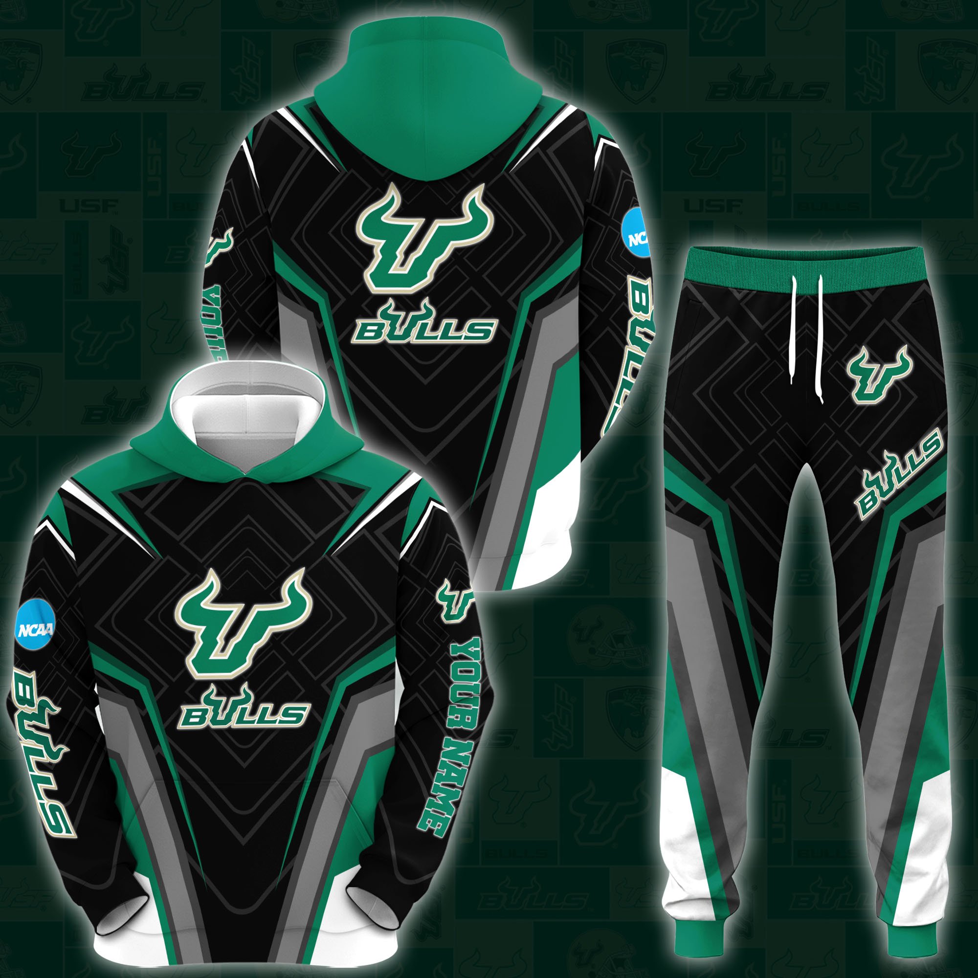 South Florida Bulls Hoodie Sweatpants Set 2024 Version Custom Your Name, Hoodie Sweatpants Set For Sport Lovers, Gifts For Fans, Sport Gifts ETRG-62556