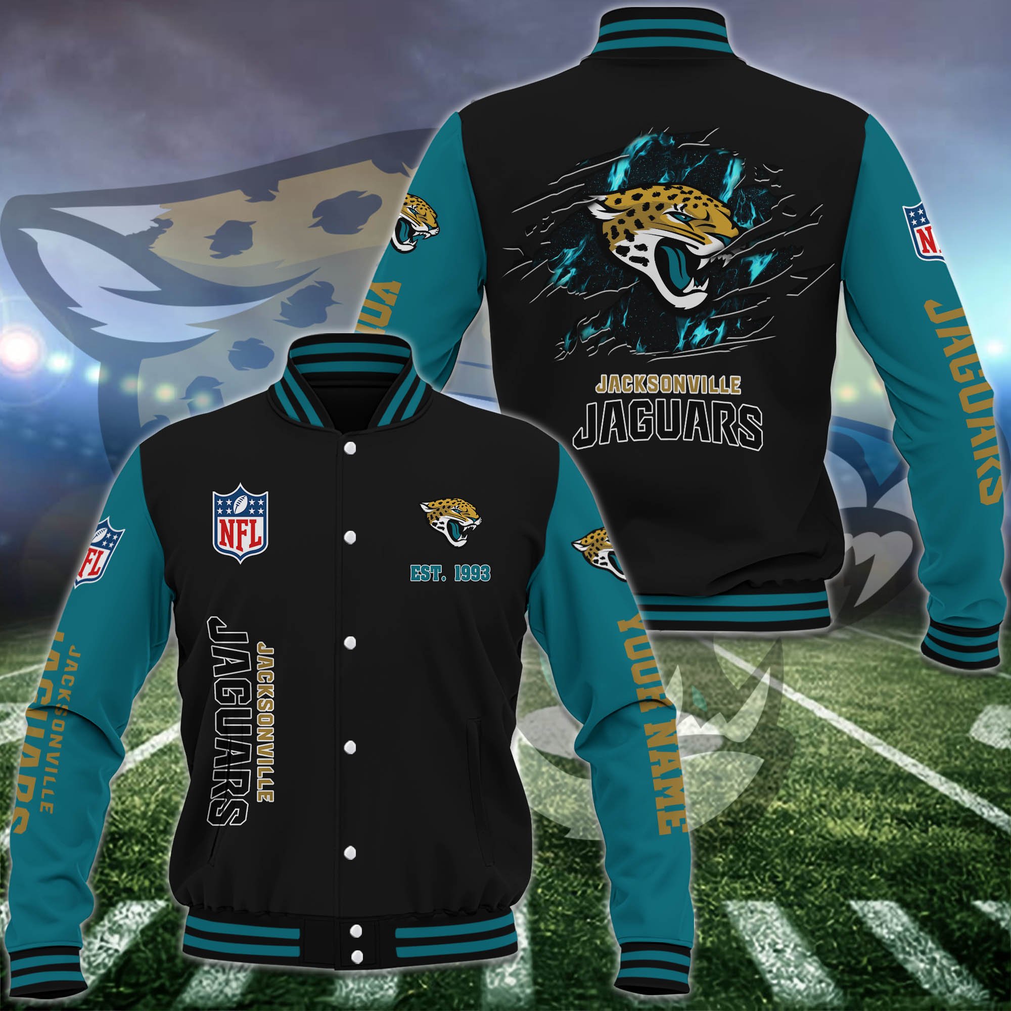 Jacksonville Jaguars Baseball Jacket Custom Your Name, Sport Jacket, FootBall Fan Gifts EHIVM-54148