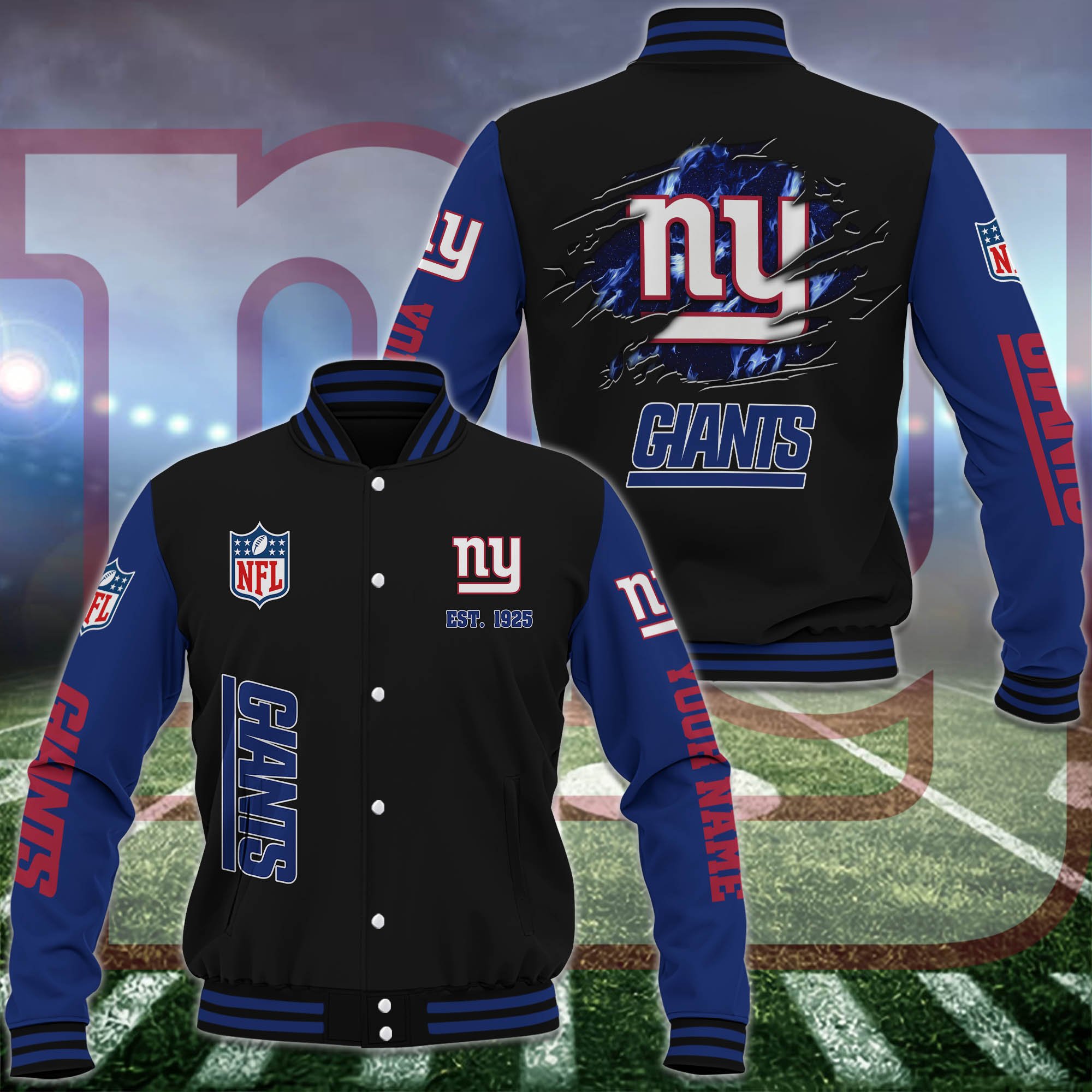 New York Giants Baseball Jacket Custom Your Name, Sport Jacket, FootBall Fan Gifts EHIVM-54148