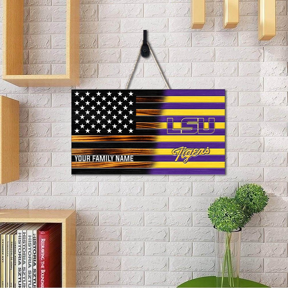 Alternative view of LSU TIGERS Shape Wooden Sign 2024 Version Personalized Your Family Name, Sport Team Sign, Sport Decorations ETHY-51658