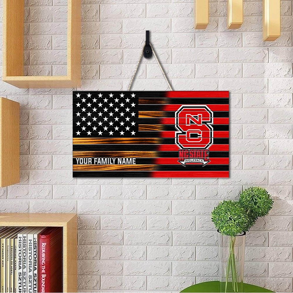 Alternative view of NC State Wolfpack Shape Wooden Sign 2024 Version Personalized Your Family Name, Sport Team Sign, Sport Decorations ETHY-51658