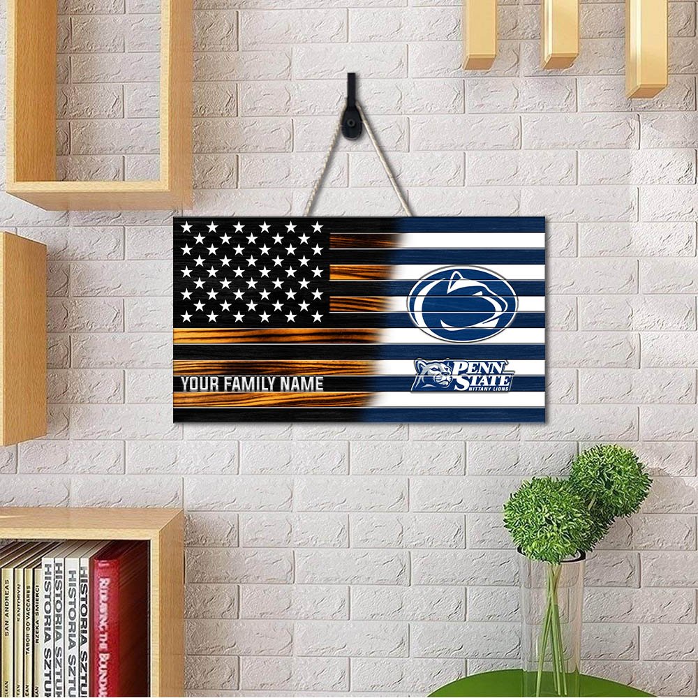 Alternative view of Penn State Nittany Lions Shape Wooden Sign 2024 Version Personalized Your Family Name, Sport Team Sign, Sport Decorations ETHY-51658