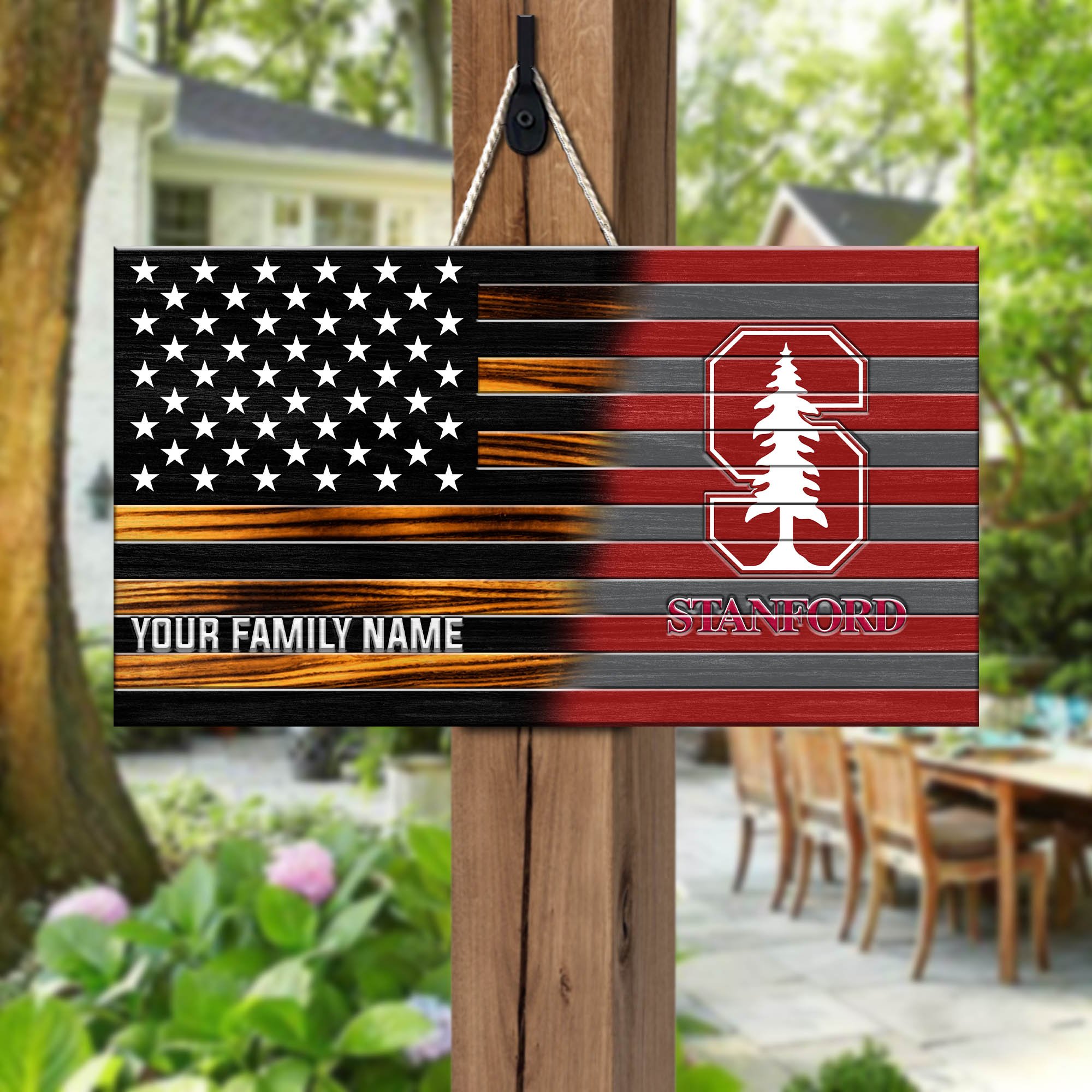 Stanford Cardinal Shape Wooden Sign 2024 Version Personalized Your Family Name, Sport Team Sign, Sport Decorations ETHY-51658